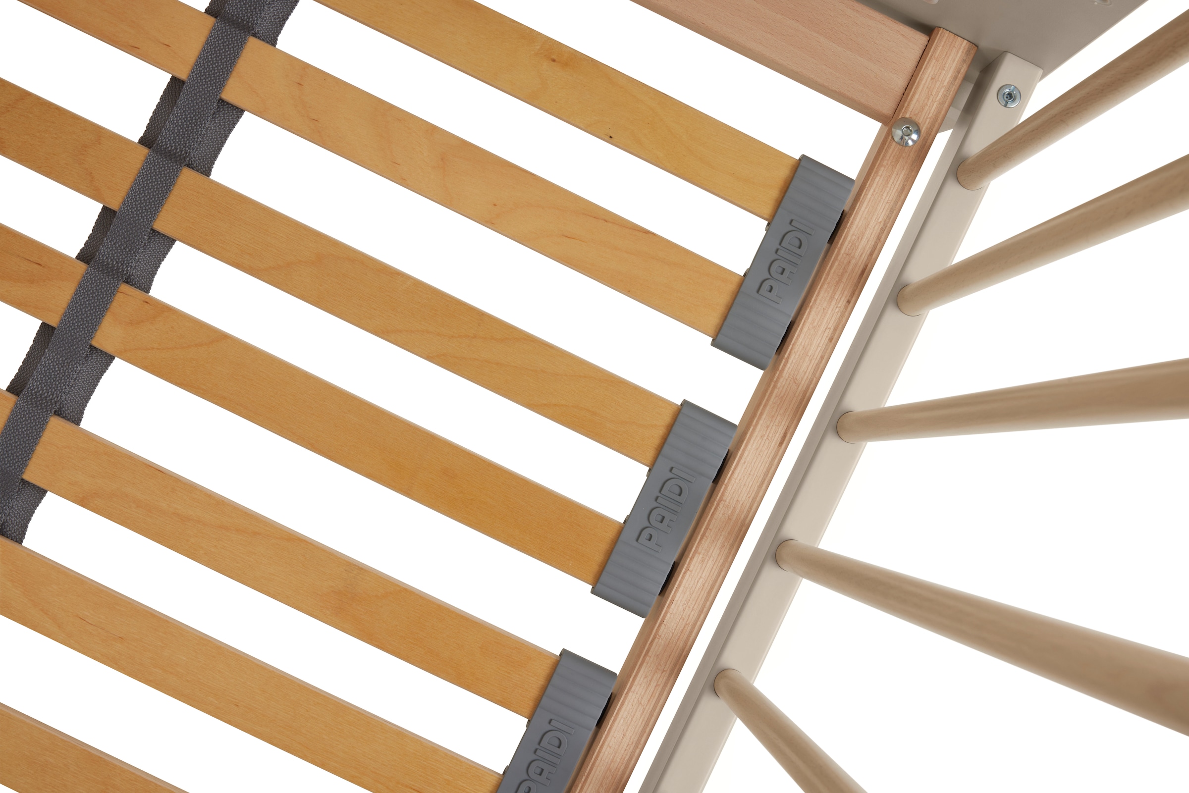 PAIDI Babybett »JONTE 70x140cm in Beige, umbaubares Kinderbett mit Massivholz« Gitterbett 4-fach höhenverstellbar, entnehmbare Sprossen, Juniorbett