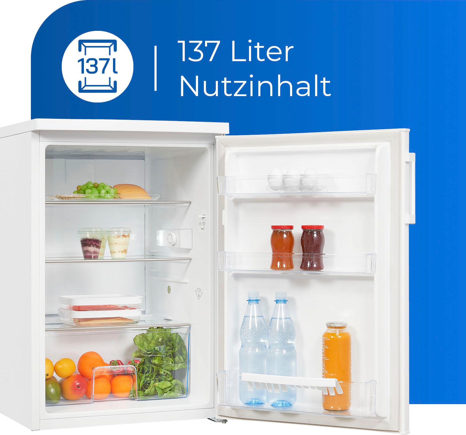 exquisit Vollraumkühlschrank »KS16-V-H-010E weiss«, 133 L Volumen