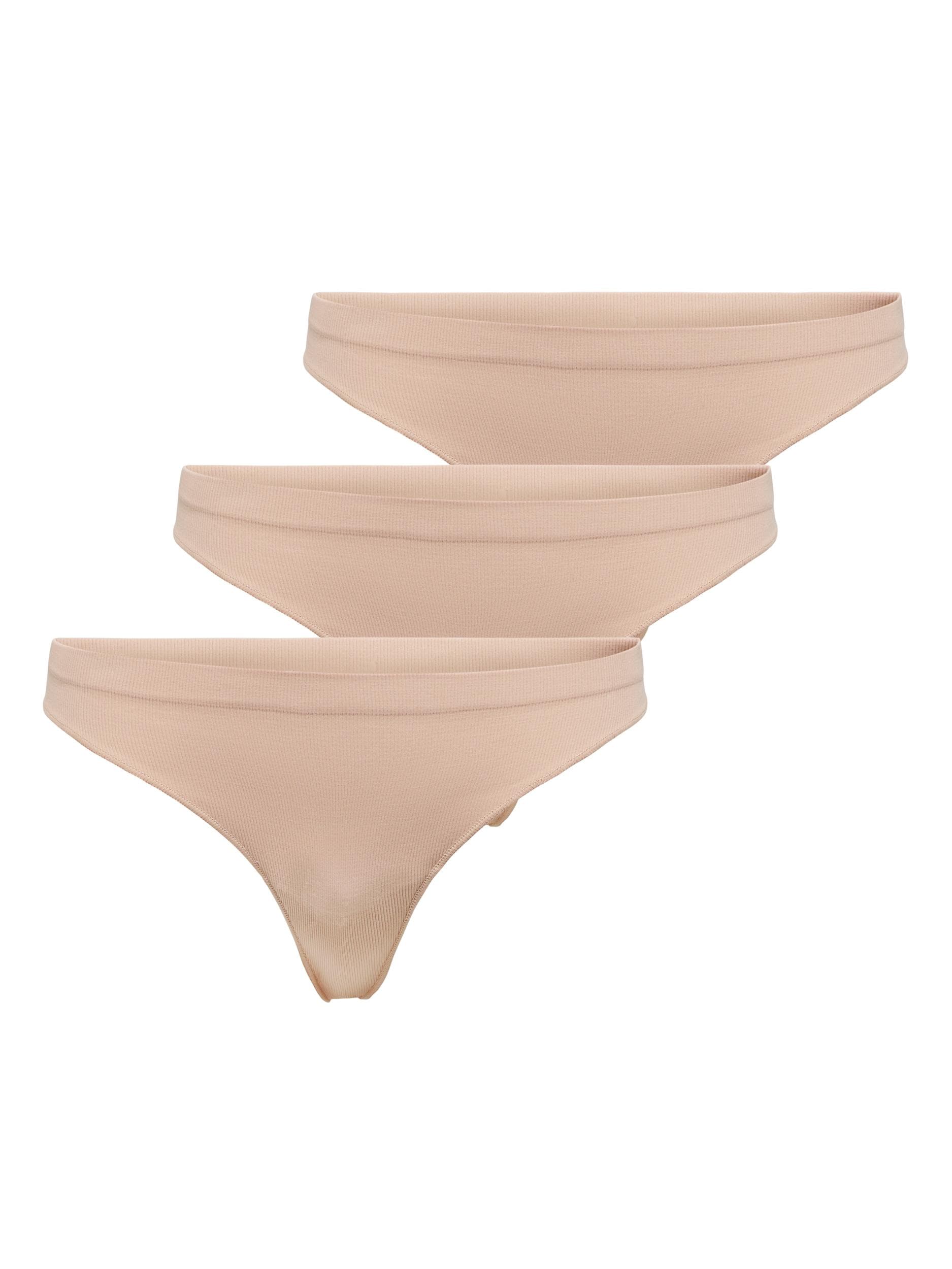 Tangaslip »ONLVICKY RIB S-LESS THONG 3-PK NOOS«, (Packung, 3 St.)