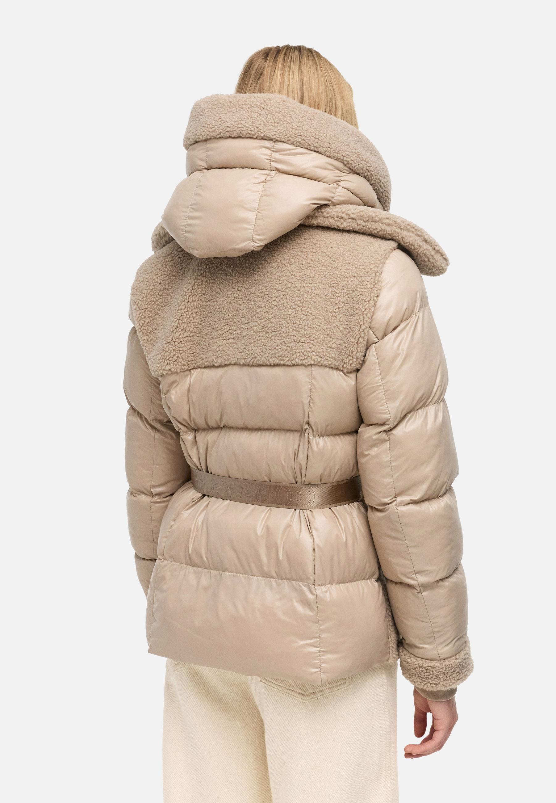 Navahoo Winterjacke »Winterjacke Kuschelhäschen 14« mit Kapuze Warme Jacke im Teddy-Stepp-Materialmix mit Kapuze
