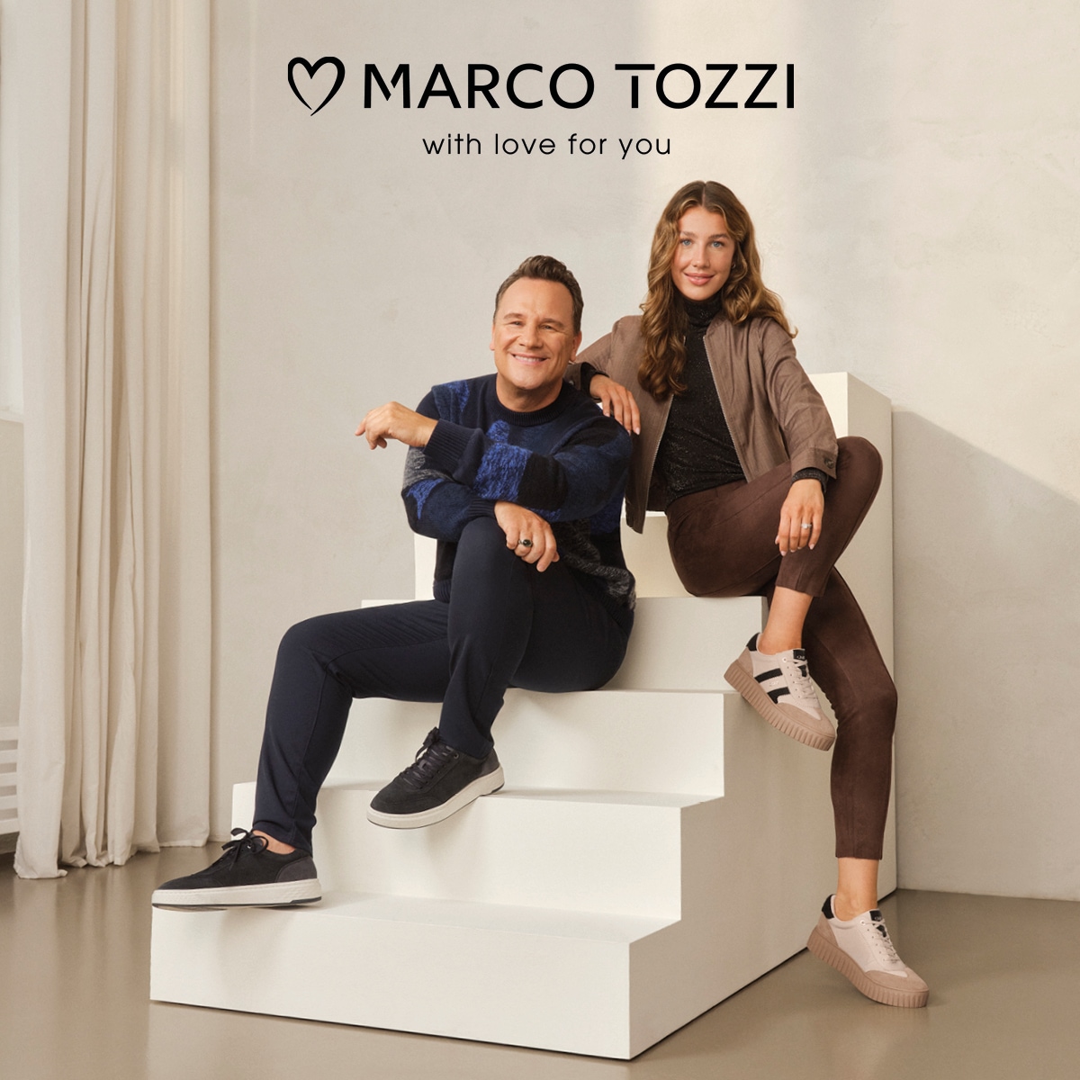 MARCO TOZZI by GMK Plateausneaker  Freizeitschuh, Halbschuh, Schnürer im Retro-Look und Eye-Catcher Sohle