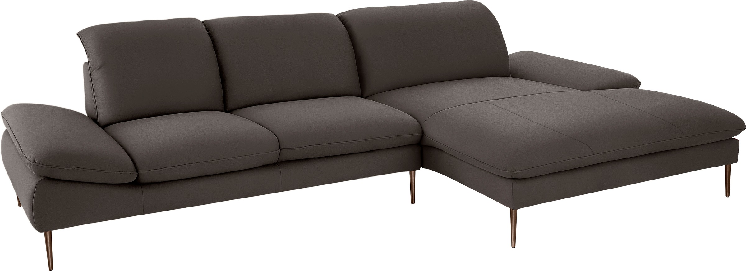 W.SCHILLIG Ecksofa »enjoy&MORE, Designsofa, bequem, elegant und zeitlos, L-Form«, Sitztiefenverstellung, Füße bronze pulverbeschichtet, Breite 340 cm