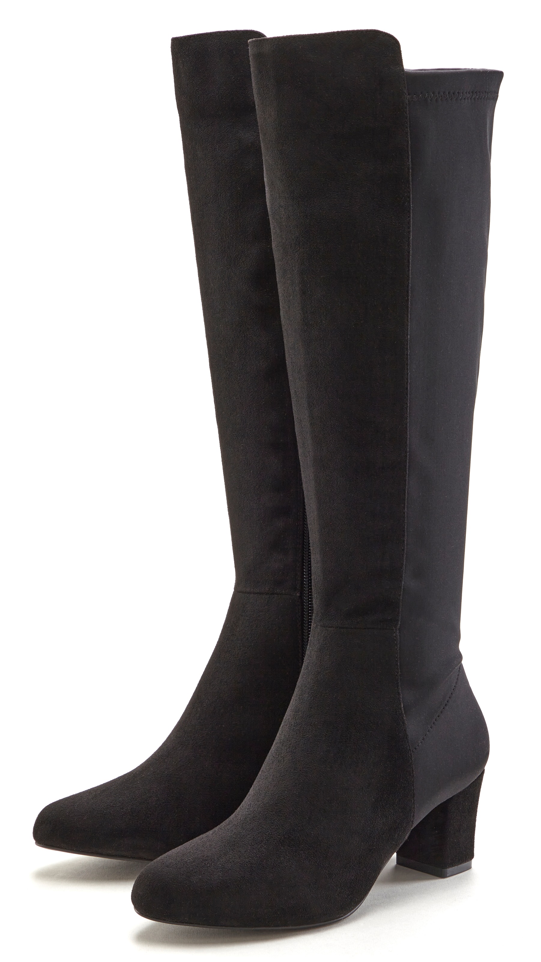 Stiefel, mit Stretcheinsatz und Langschaft, Stiefelette, Langer Stiefel VEGAN