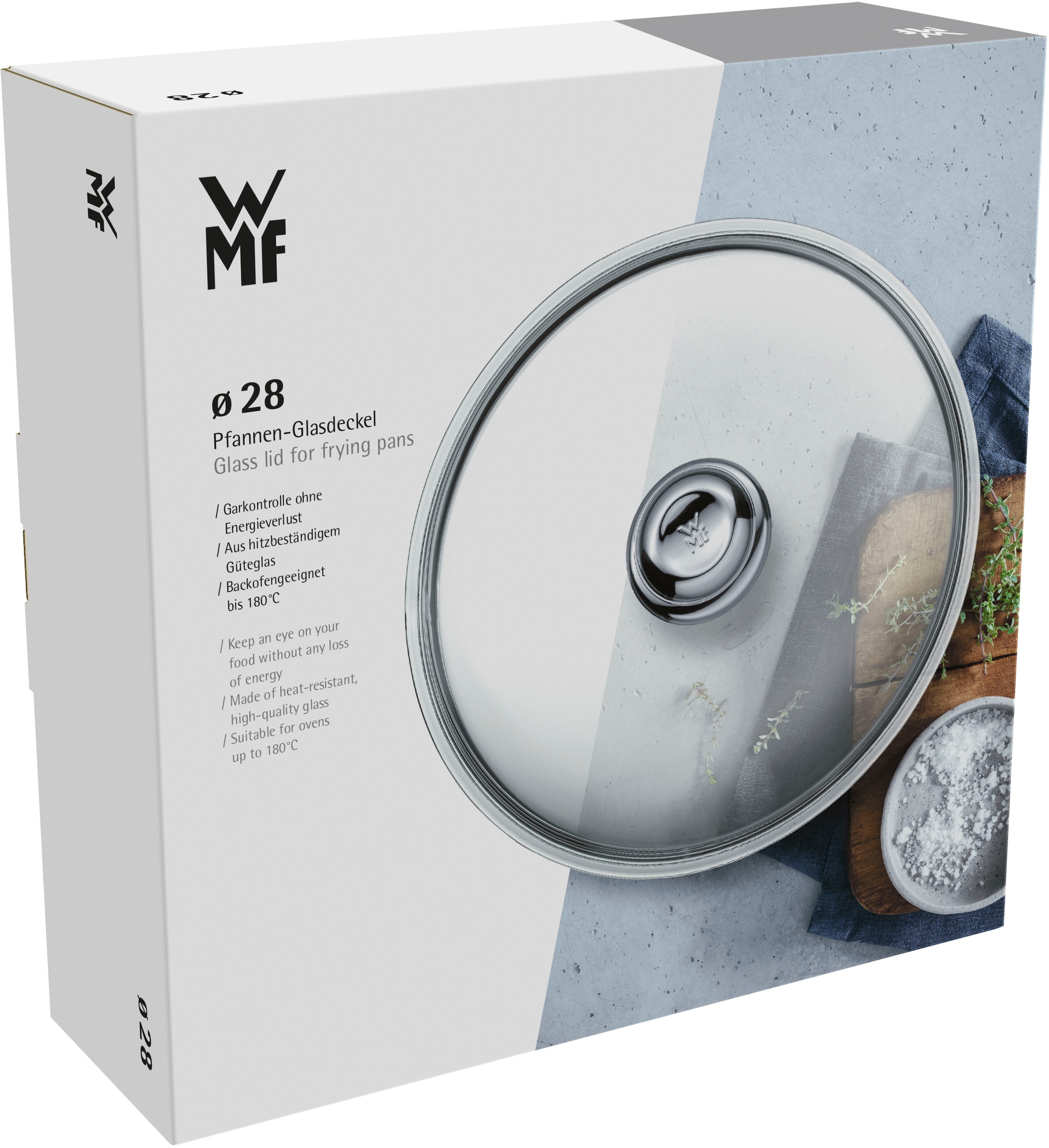 WMF Deckel, (1 tlg.), passend für 28 cm Pfannen, Borosilikatglas, robust, stoßsicher