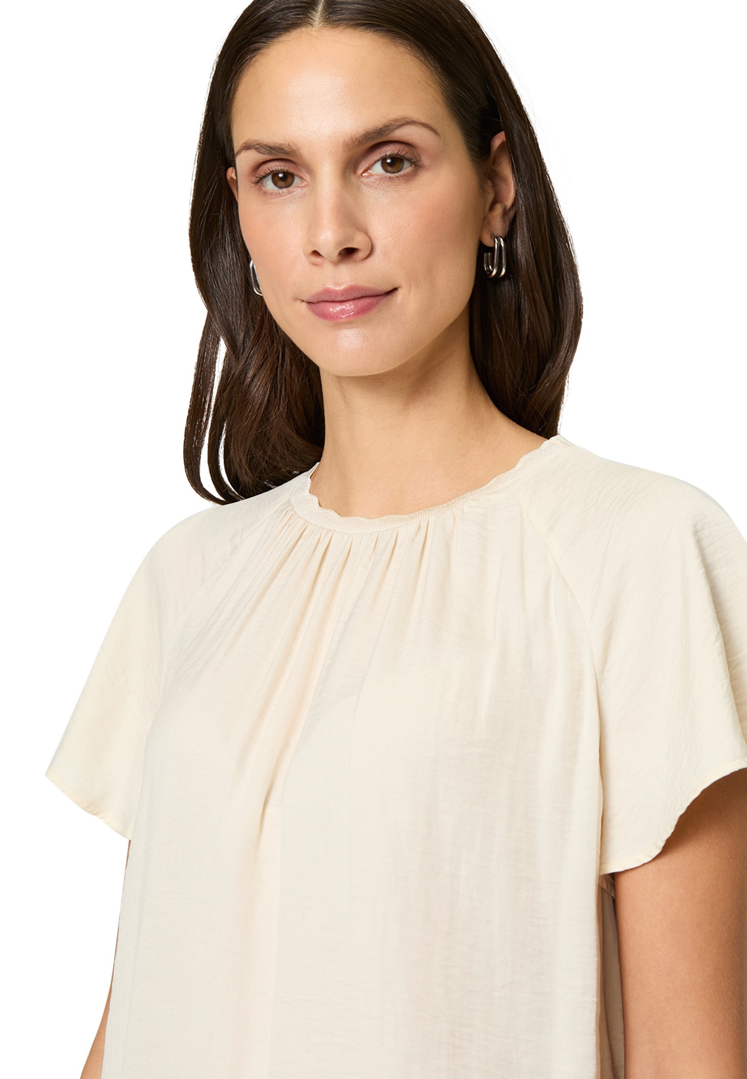 Zero Klassische Bluse »Blusenshirt mit kurzen Rüschenärmeln«