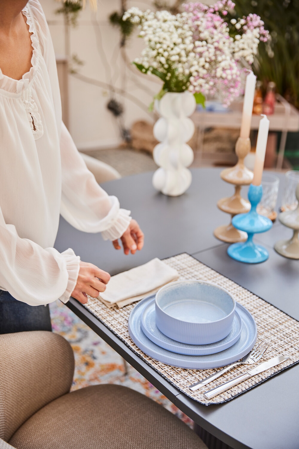 OTTO home Geschirr-Set »Ylvii, außen matt, innen reaktiv glasiert« Riffeloptik, spülmaschinenfest und mikrowellengeeignet