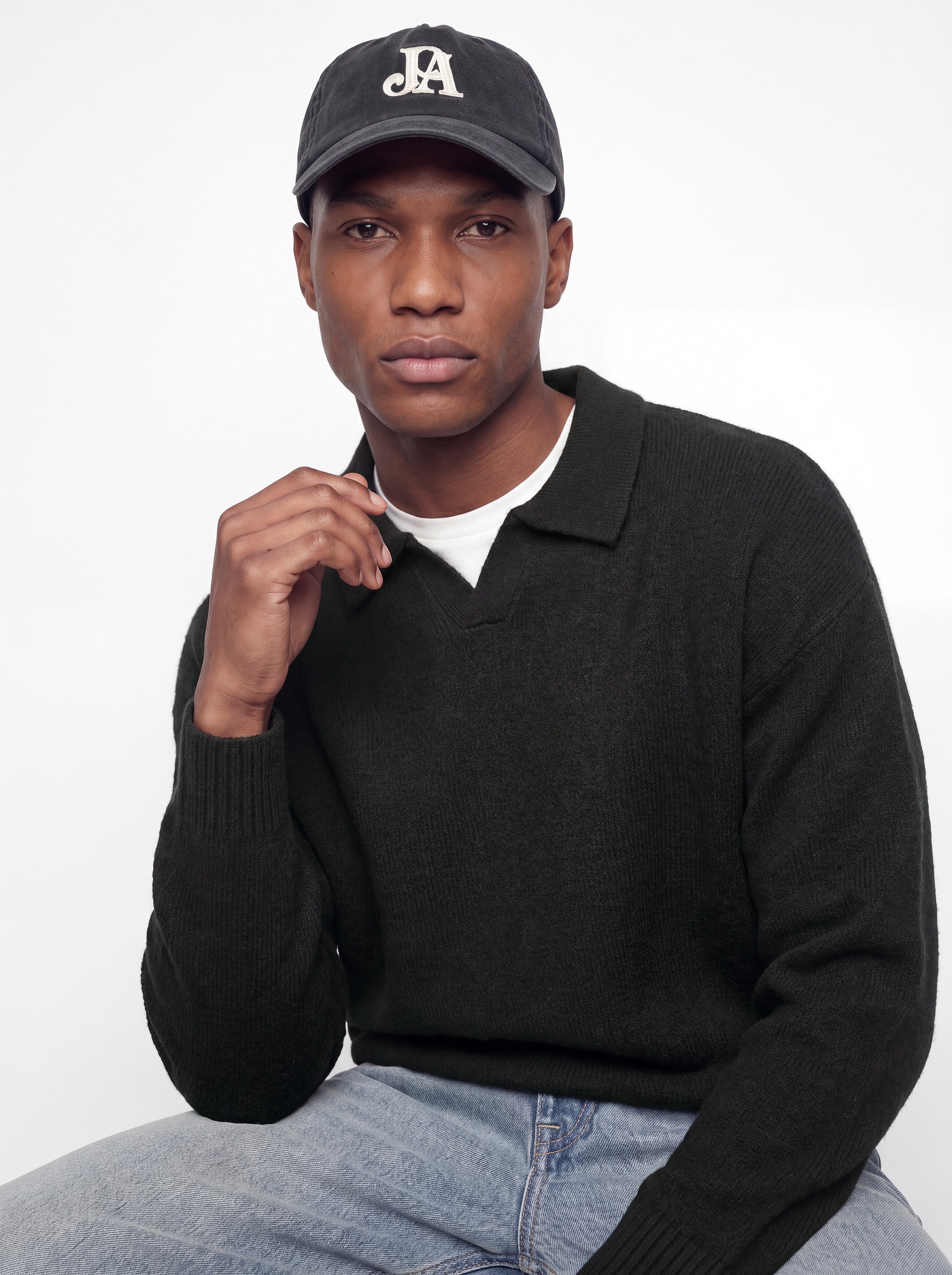 Jack & Jones Polokragenpullover »JJESOHO OLLIE KNIT SPLIT NECK SN« Materialmix, regular fit