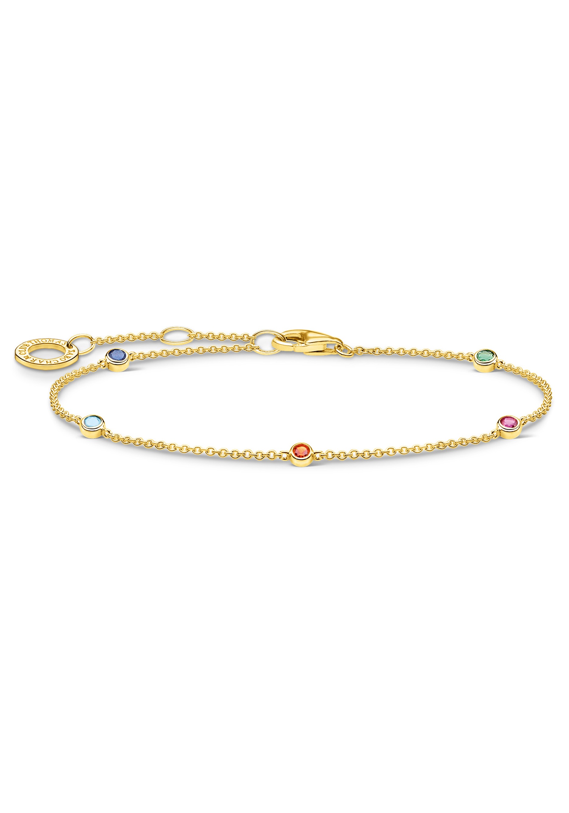 THOMAS SABO Armband »farbige Steine, A1999-488-7-L19v«, mit Glassteinen, synth. Korund und Zirkonia