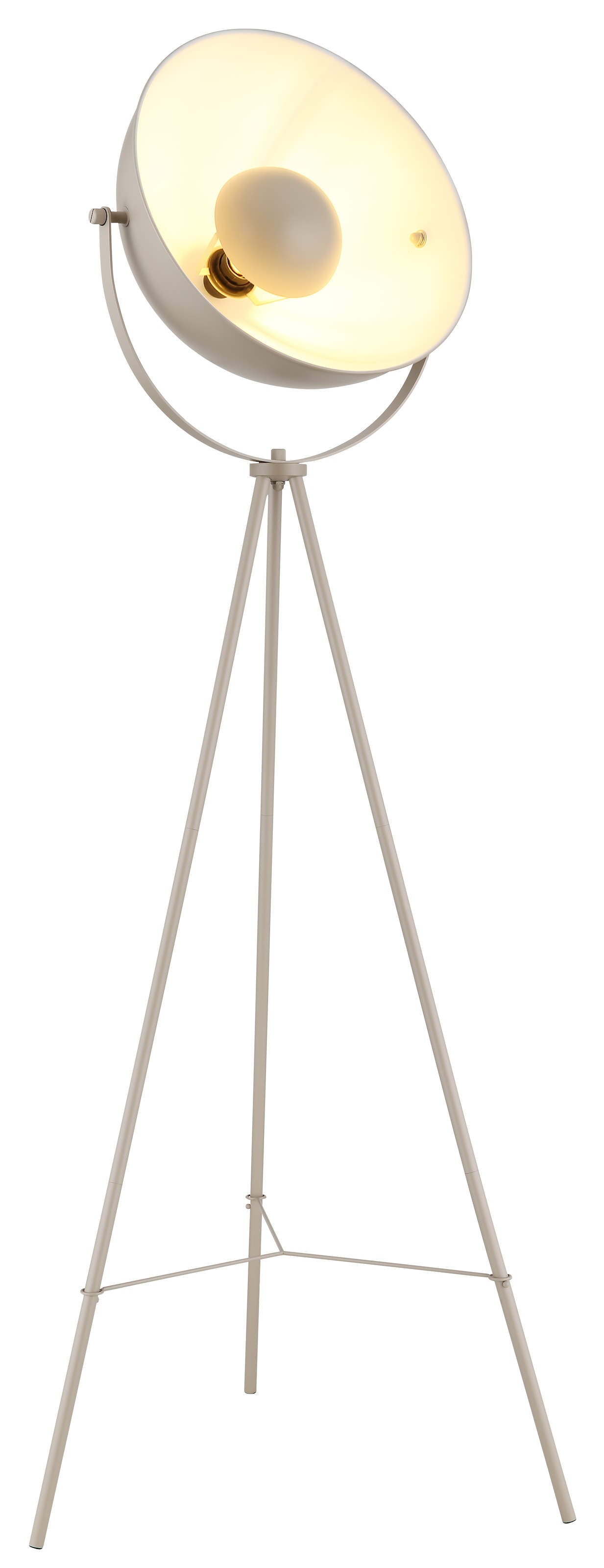 OTTO home Stehlampe »Totte - Stehleuchte mit Dreibein, beige o schwarz, Wohnzimmer, Flur« E27 1 Stk. E27, indirektes Licht, standfest, Wippschalter, Retro, Industrie Look