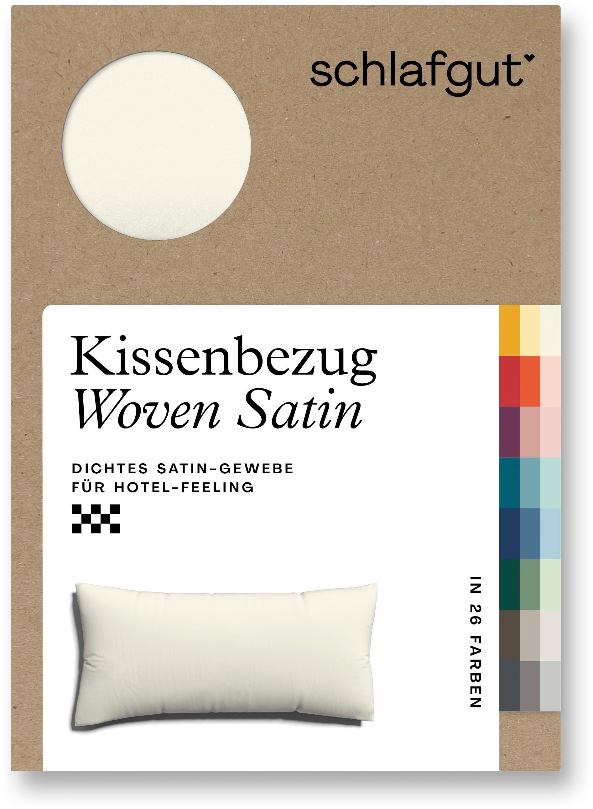 Schlafgut Kissenbezug »Woven Satin aus Mako-Baumwolle, langlebig, pflegeleicht, dicht gewebt«, (1 St.), Kissenhülle mit Reißverschluss, passender Bettbezug erhältlich