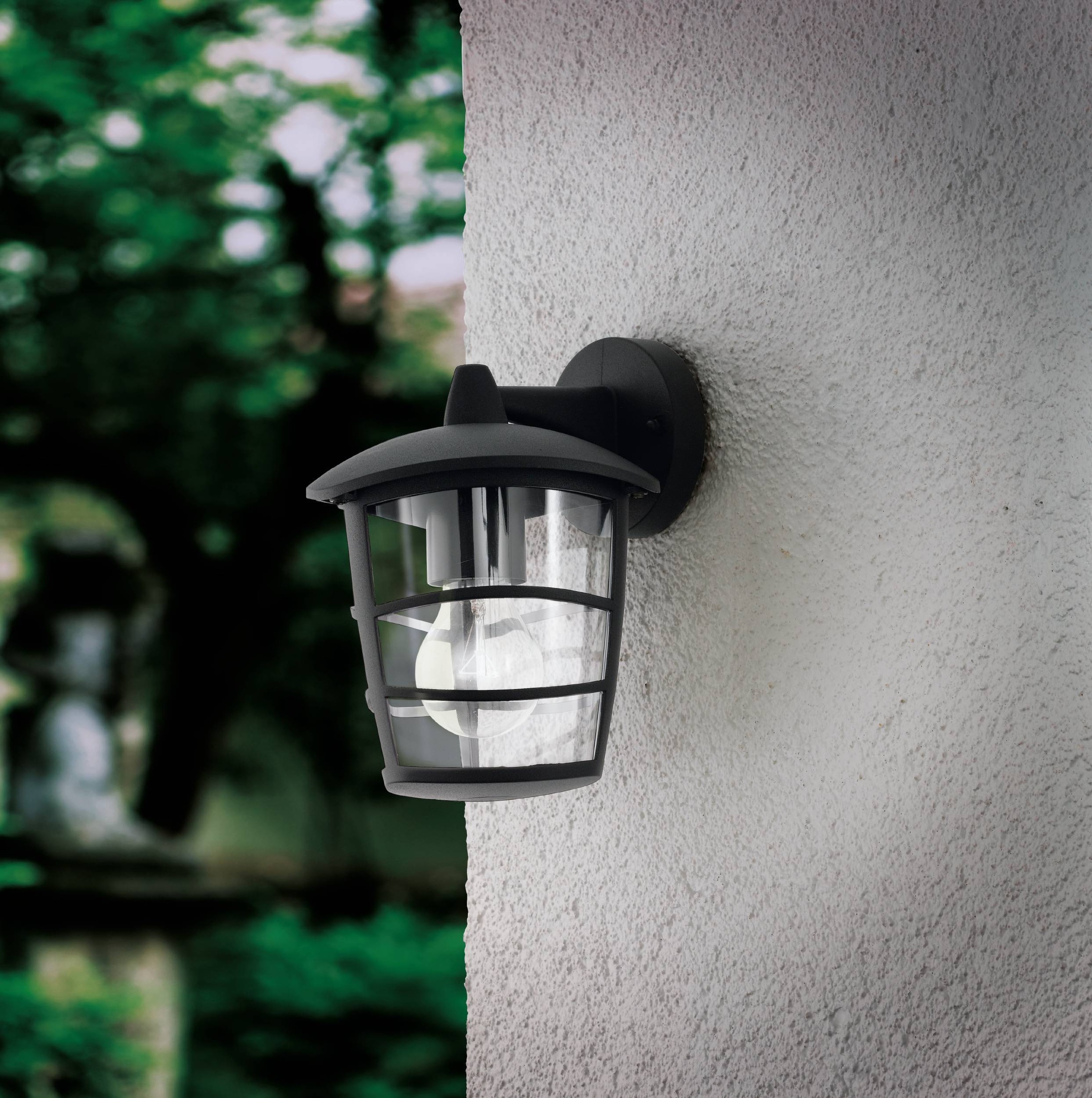 EGLO Wandleuchte »Aloria Außen-Wandlampe, Außenleuchte, Aluguss, Kunststoff, E27, IP44« E27 1 Stk. Wand-/Deckenleuchte - L17 x H22,5 x AL19 cm - schwarz - 1X60W exkl.