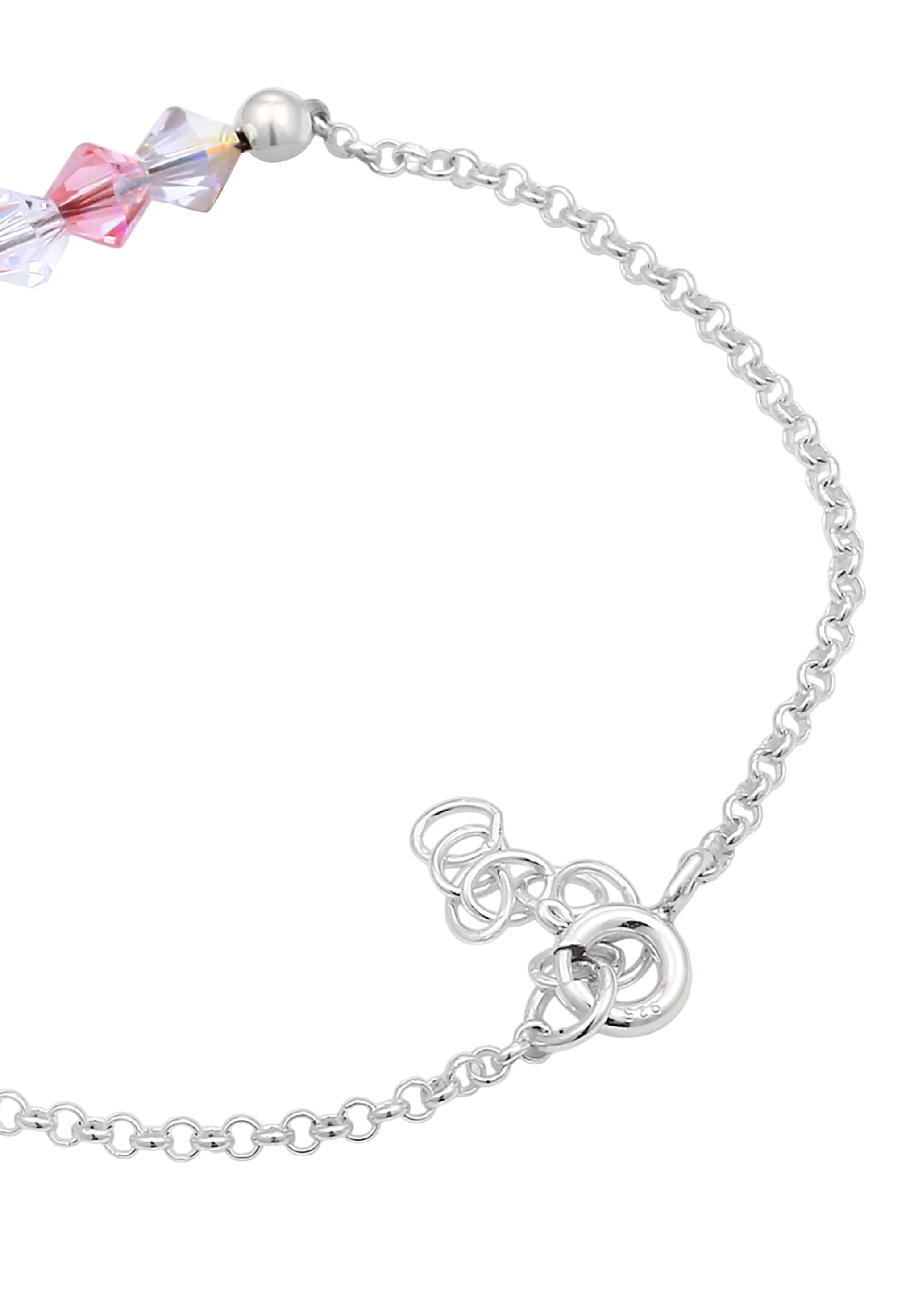 Elli Armkette »Armband Kinder Beads Rosa Kristalle 925 Silber«