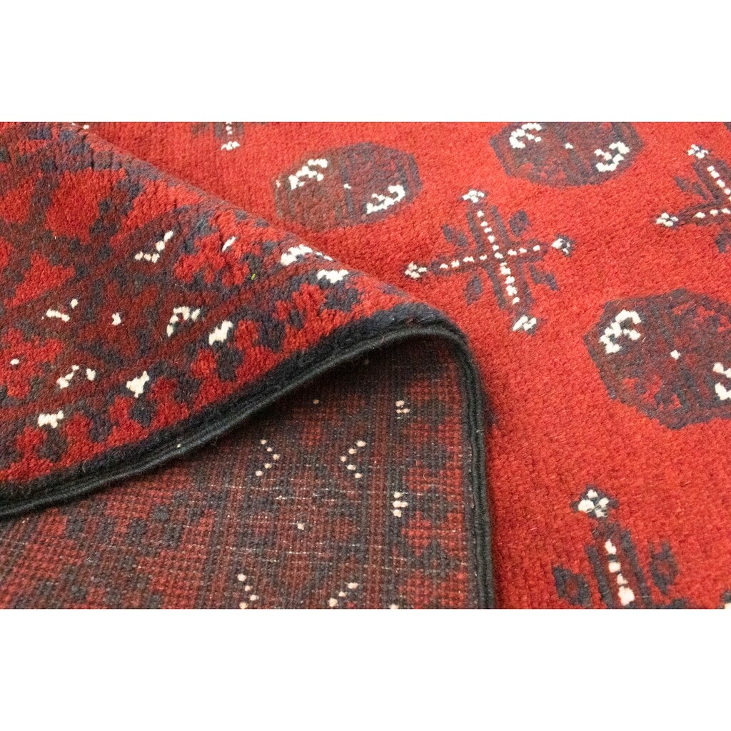 morgenland Wollteppich »Akhche Teppich handgeknüpft rot«, rechteckig
