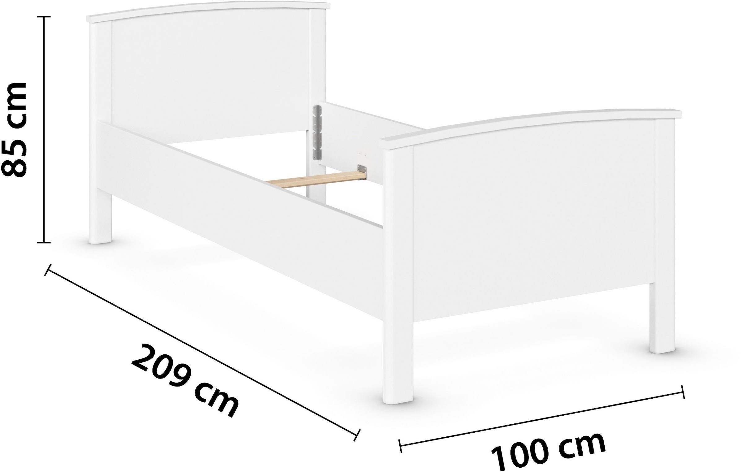 rauch Funktionsbett »Bett Einzelbett Komfortbett Holzbett TORRENT« Bettseitenhöhe 44,6 cm, Größen: 90x200 cm, 100x200 cm,  in Komforthöhe, Einlasstiefe 6-fach verstellbar MADE IN GERMANY