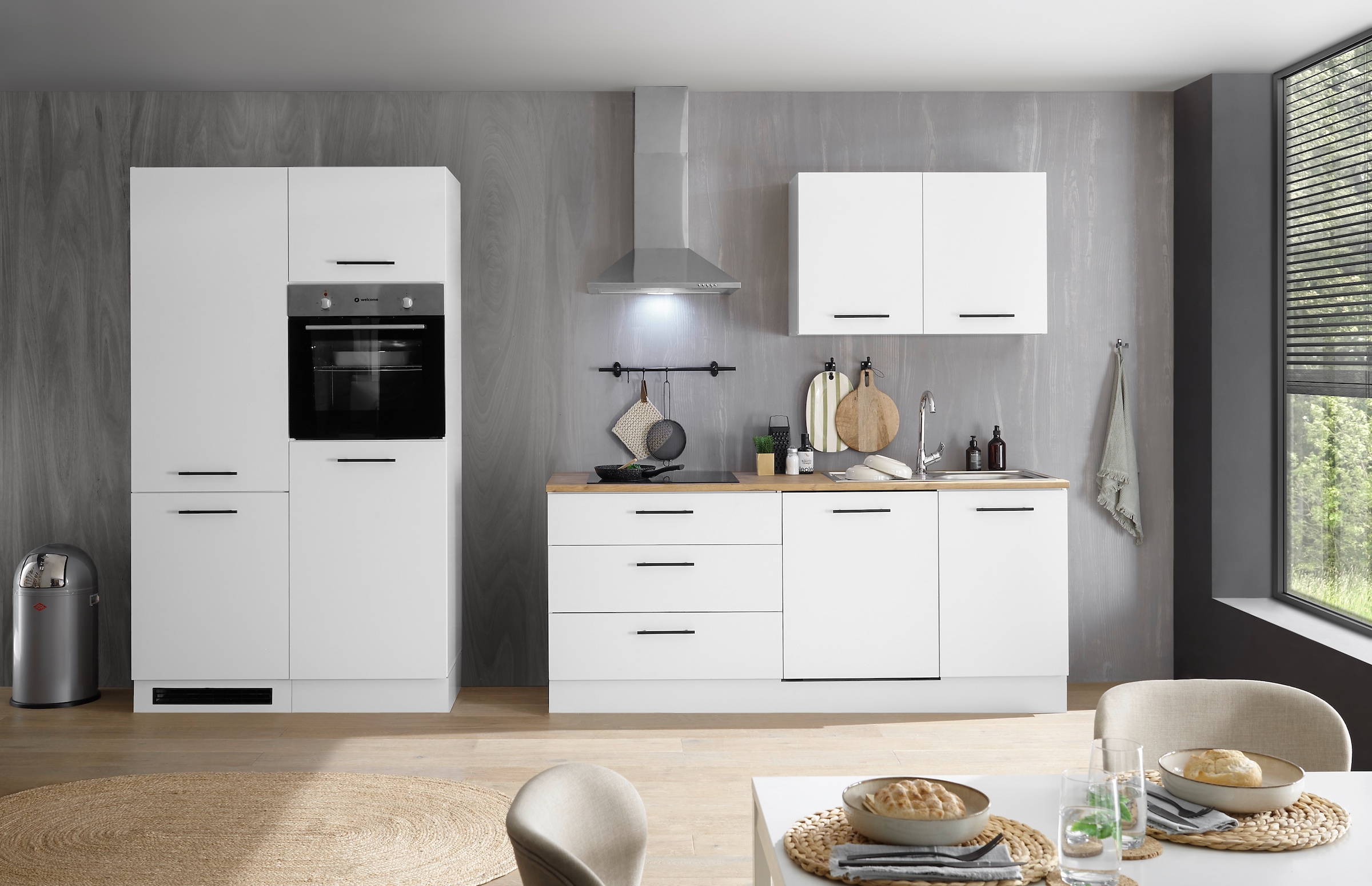 BASIC by Balculina Küchenzeile »Tirol B/H/T 310x212x60 cm« Breite 310 cm, wahlweise mit E-Geräten