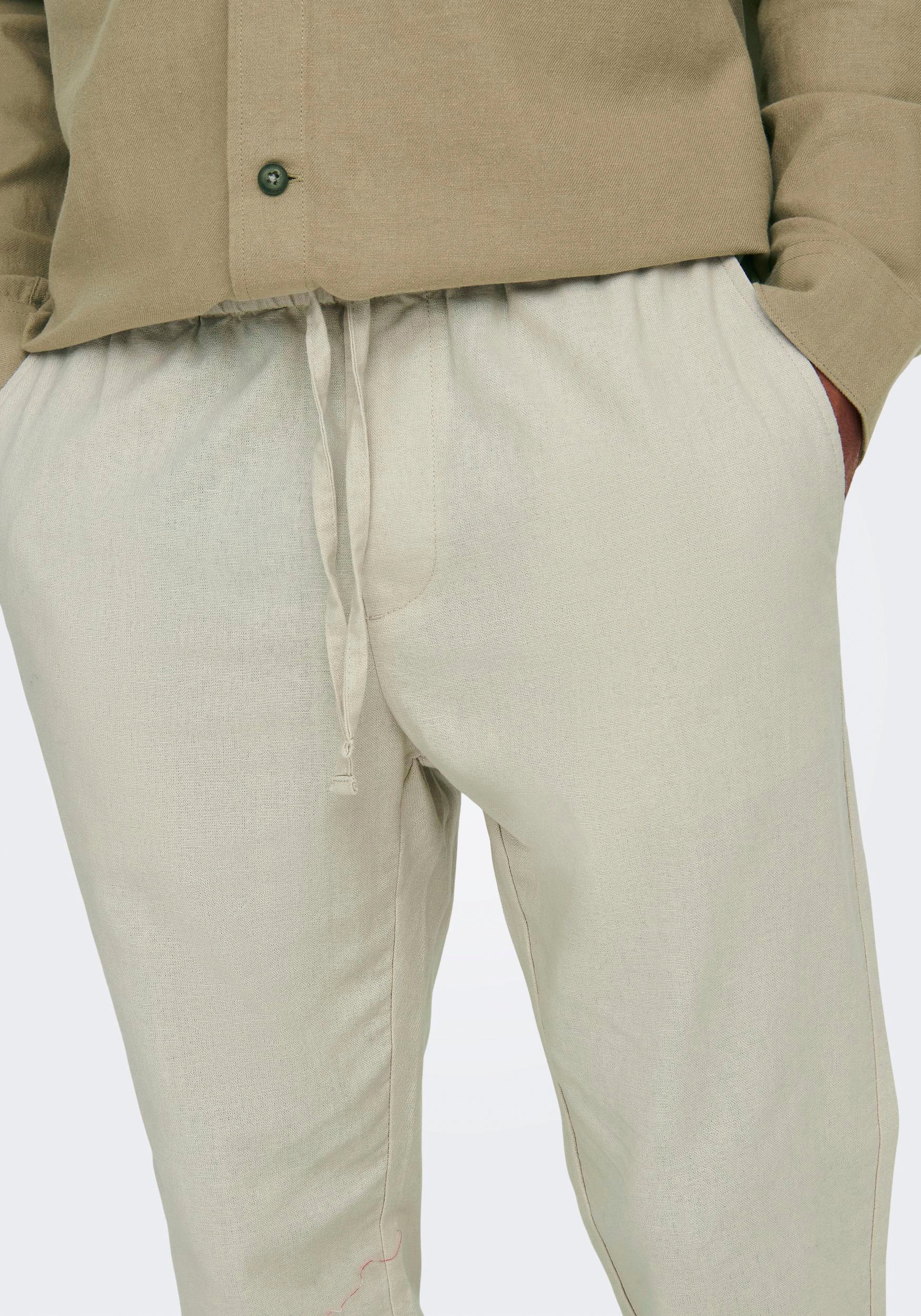 ONLY & SONS Stoffhose »ONSLINUS CROP 0007 COT LIN PNT NOOS«, mit Leinen