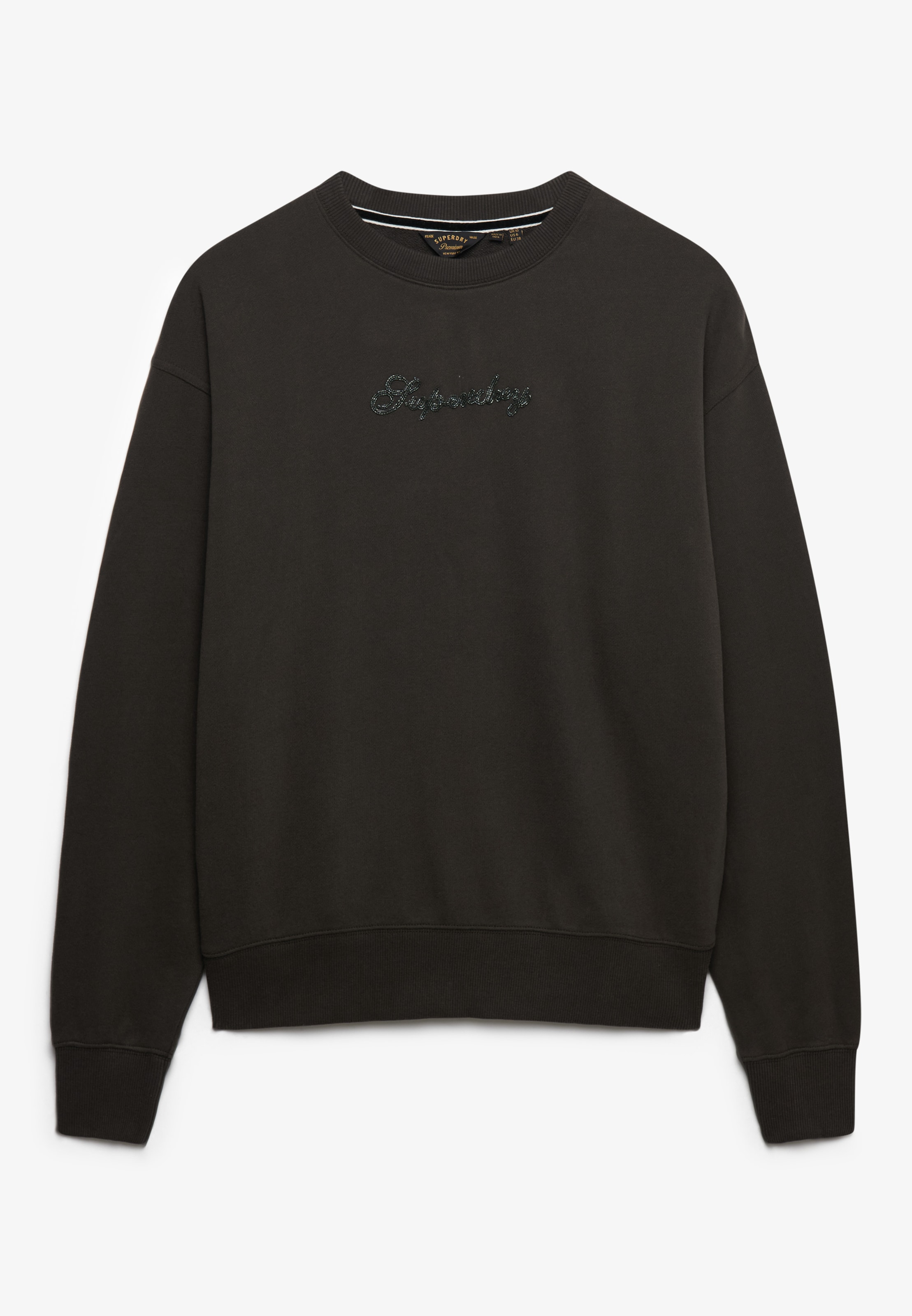 Superdry Sweatshirt »SCRIPT BRAND LOOSE CREW«, mit Markenlogo aus Perlenstickerei auf der Brust
