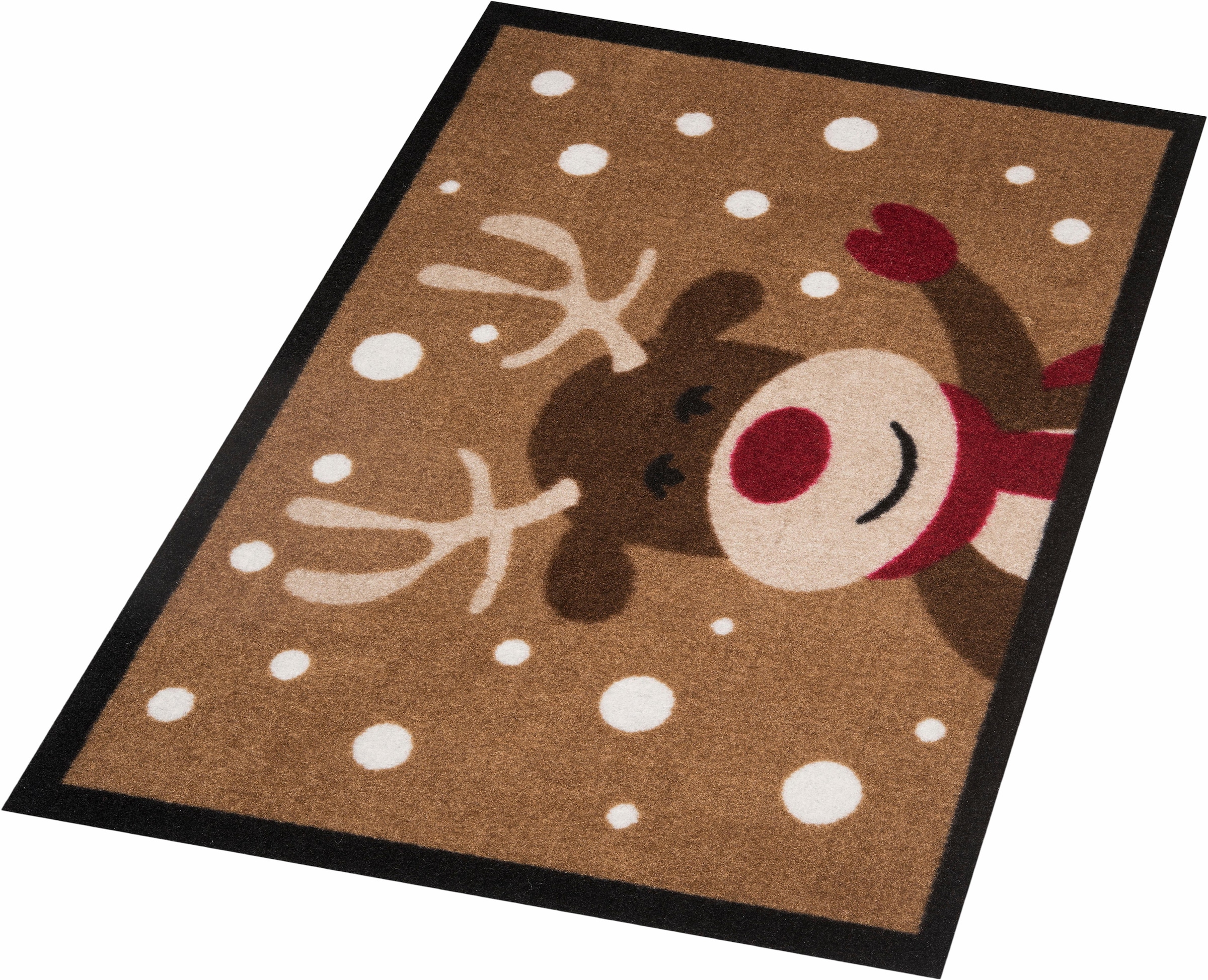 HANSE Home Fußmatte »Reindeer, Türmatte«, rechteckig, 7 mm Höhe, In- & Outdoor, Rutschfest, Rentier-Motiv, Waschbar, Wetterfest, Flur