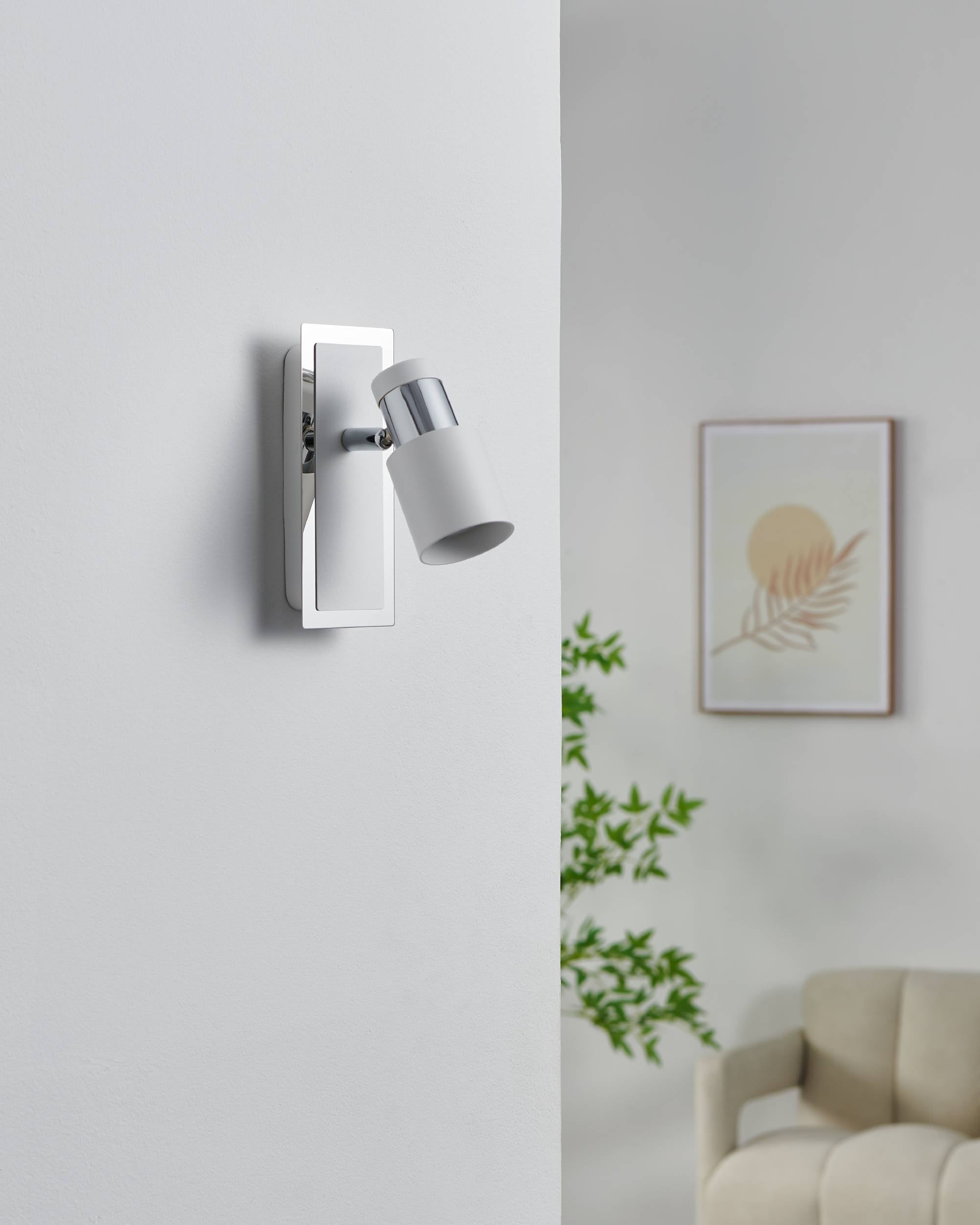 EGLO Deckenleuchte »Davida Deckenlampe, Deckenspot aus Metall, Wohnzimmerlampe, GU10« GU10 1 Stk. Spot - L16,5 x B7 cm - chrom, weiß - 1X4,6W inkl.