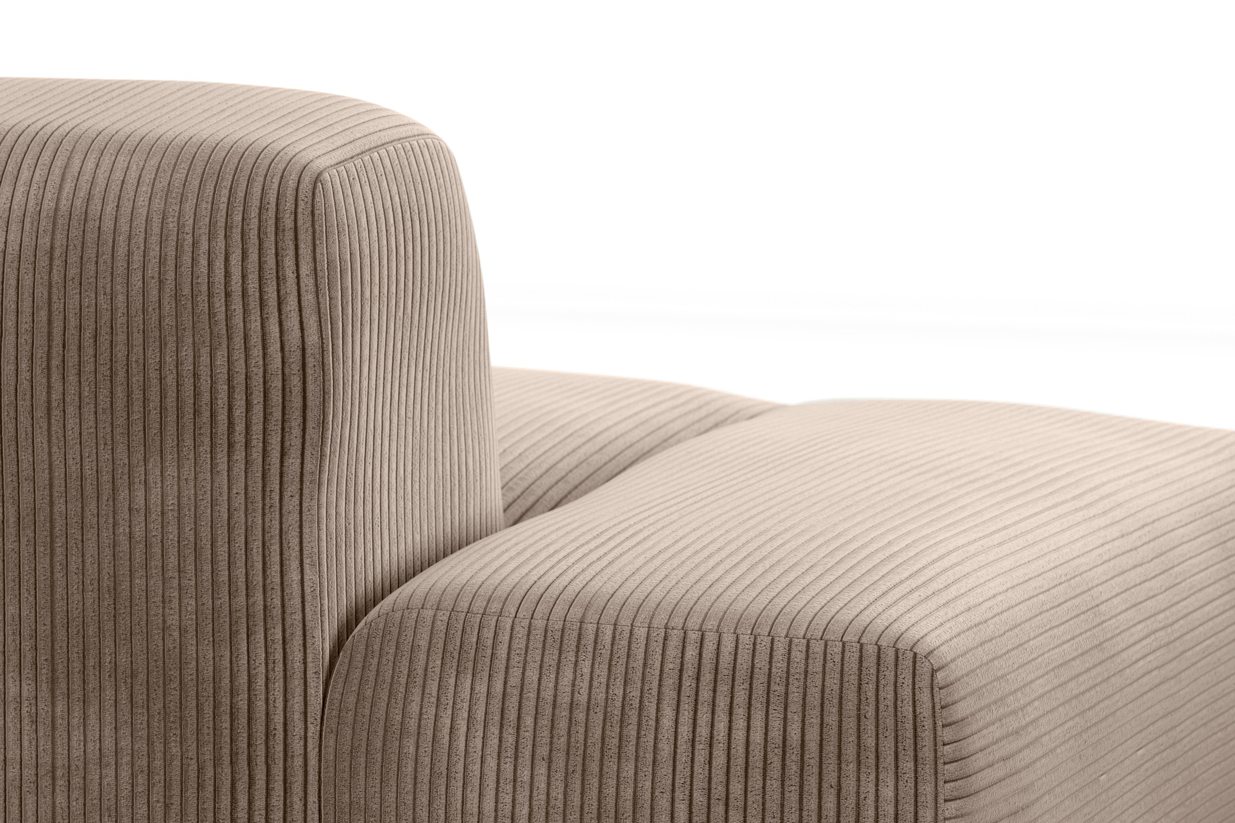 TRENDMANUFAKTUR Ecksofa Braga, aus 2 Teilen, moderner Cord-Stoff