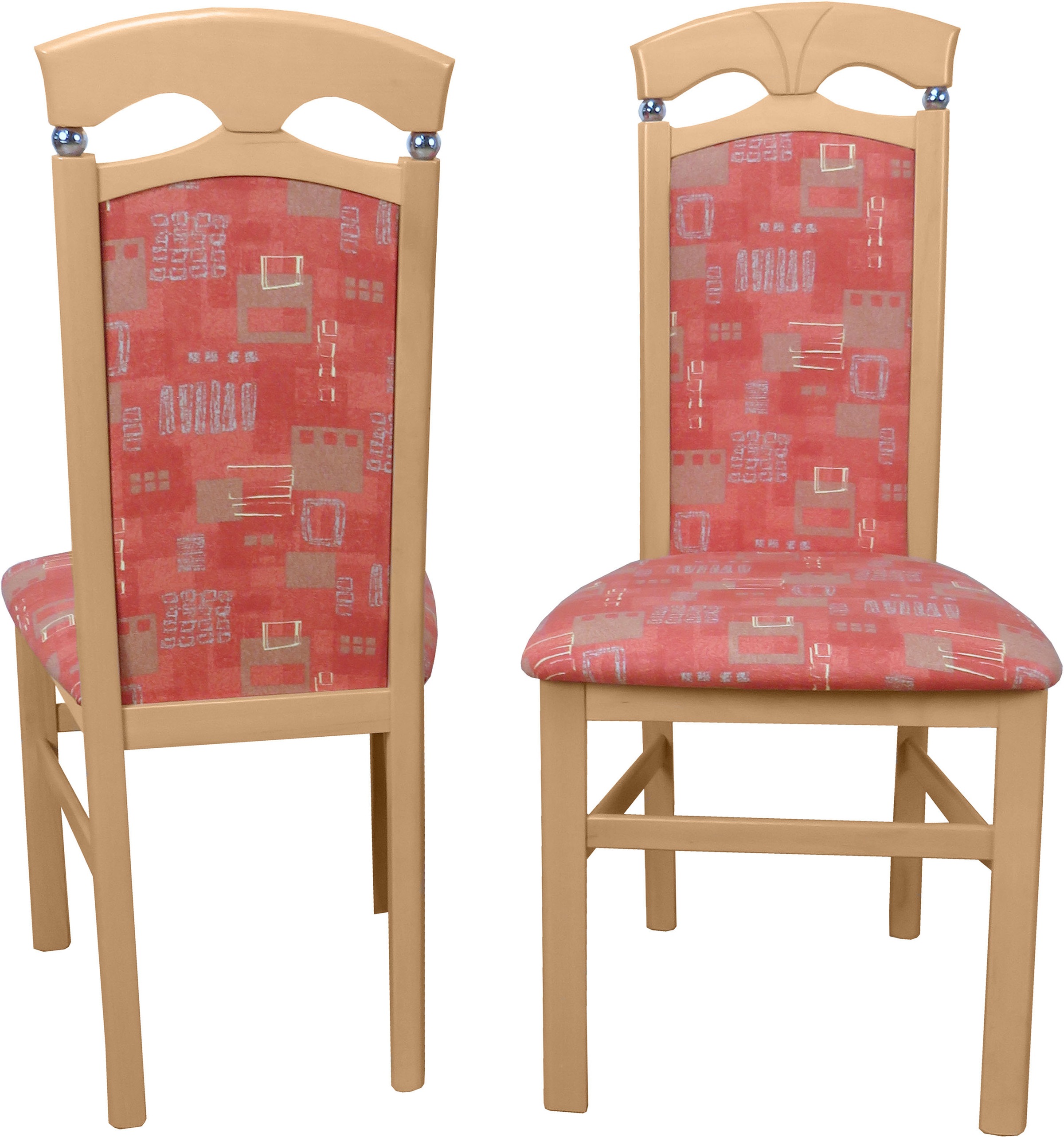 HOFMANN LIVING AND MORE Essgruppe »Anthony«, (Spar-Set, 3 tlg., 1 Tisch, 2 Stühle), Stuhlgestell und Tischbeine aus Massivholz, Tisch mit 2 Ansteckplatten