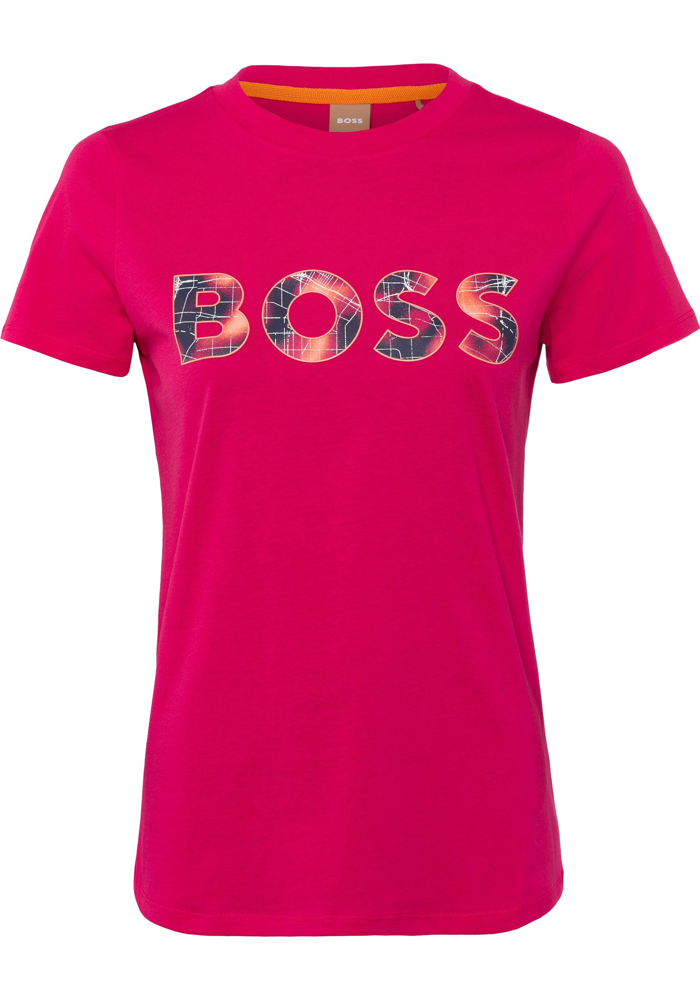 Shop im mit T-Shirt, OTTO Logo-Frontprint ORANGE BOSS Online