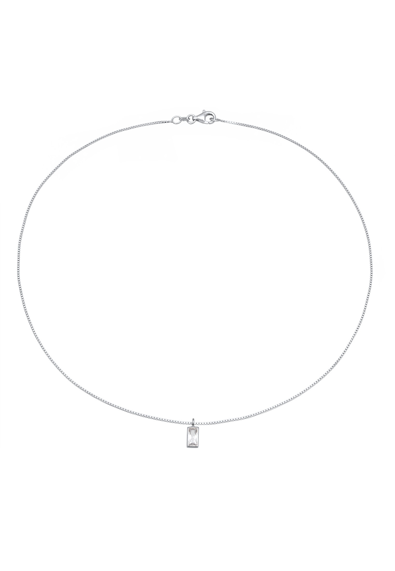 Elli Silberkette »Halskette Zirkonia Solitär Baguetteschliff 925 Silber«