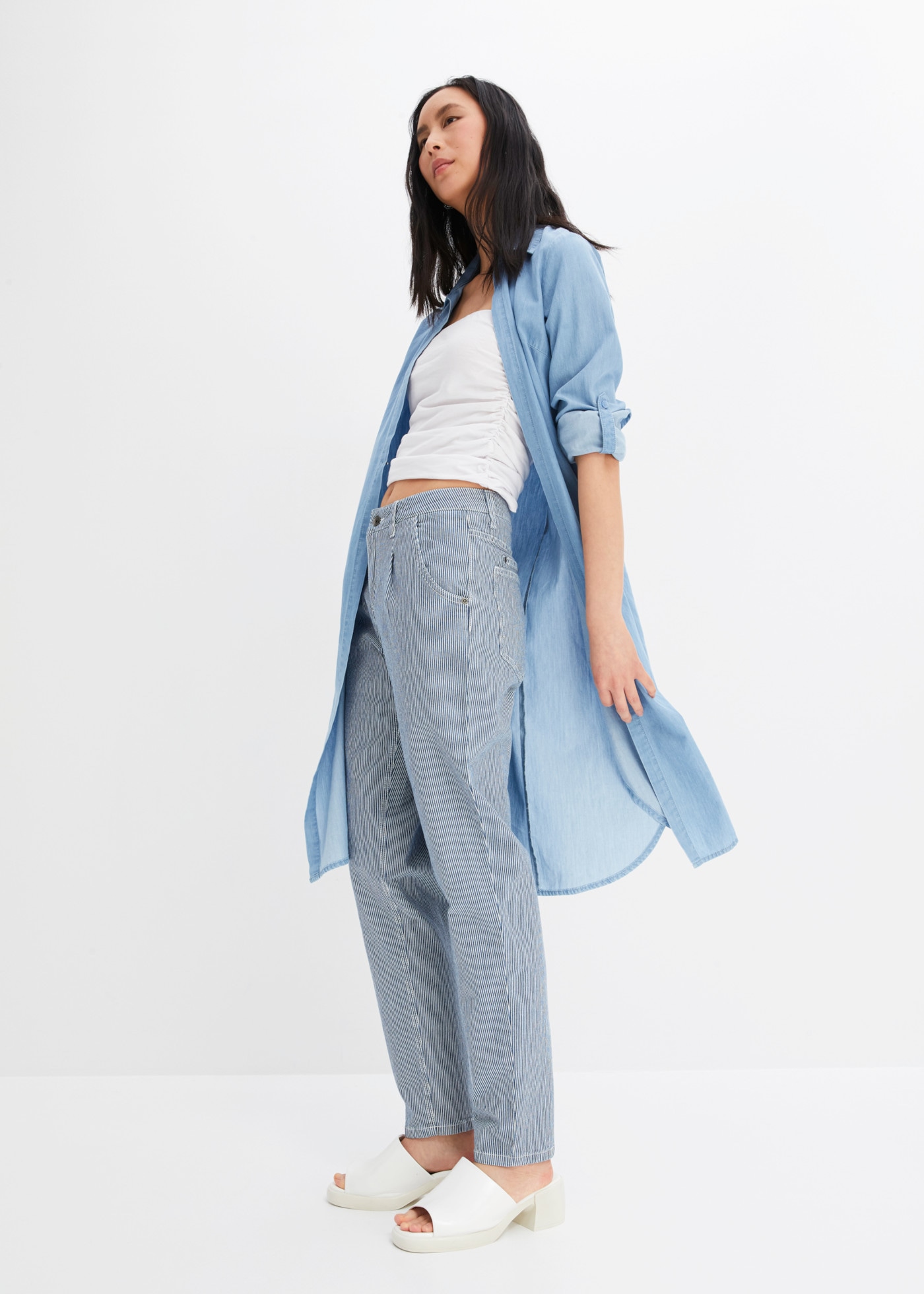 bonprix Loose-fit-Jeans Loose-Fit-Schnitt, mit Streifen-Design, in verschiedenen Größen