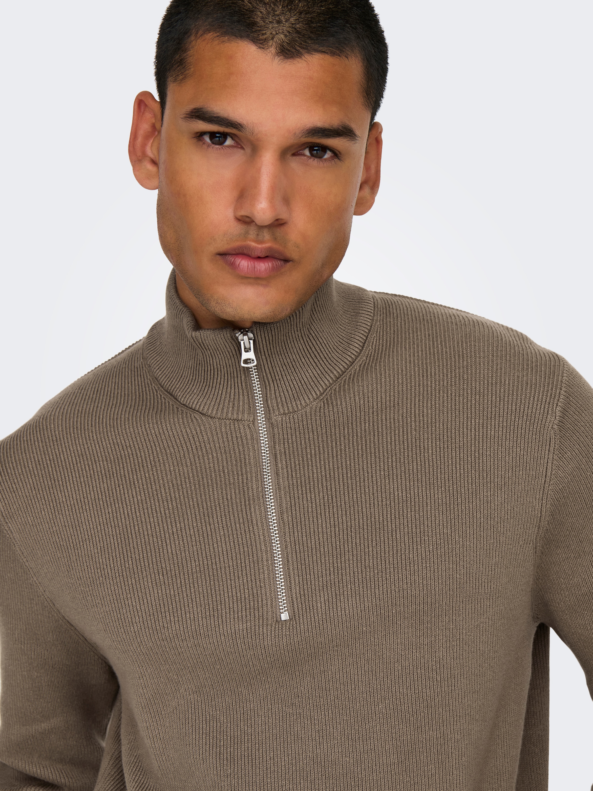 ONLY & SONS Strickpullover »ONSPHIL REG 12 STRUC HALF ZIP KNIT NOOS«
