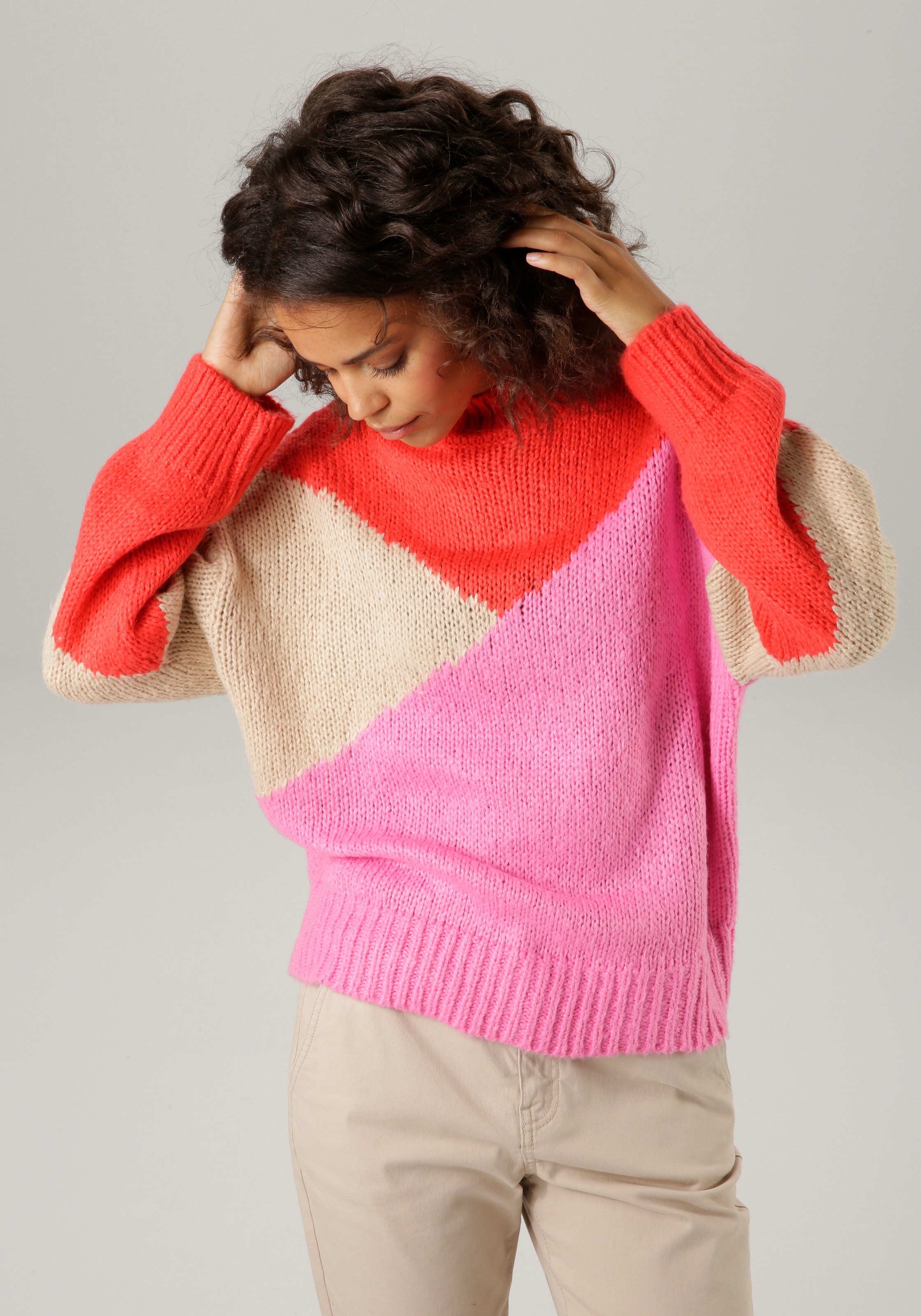 Strickpullover, im farbenfrohen Colorblocking - NEUE KOLLEKTION