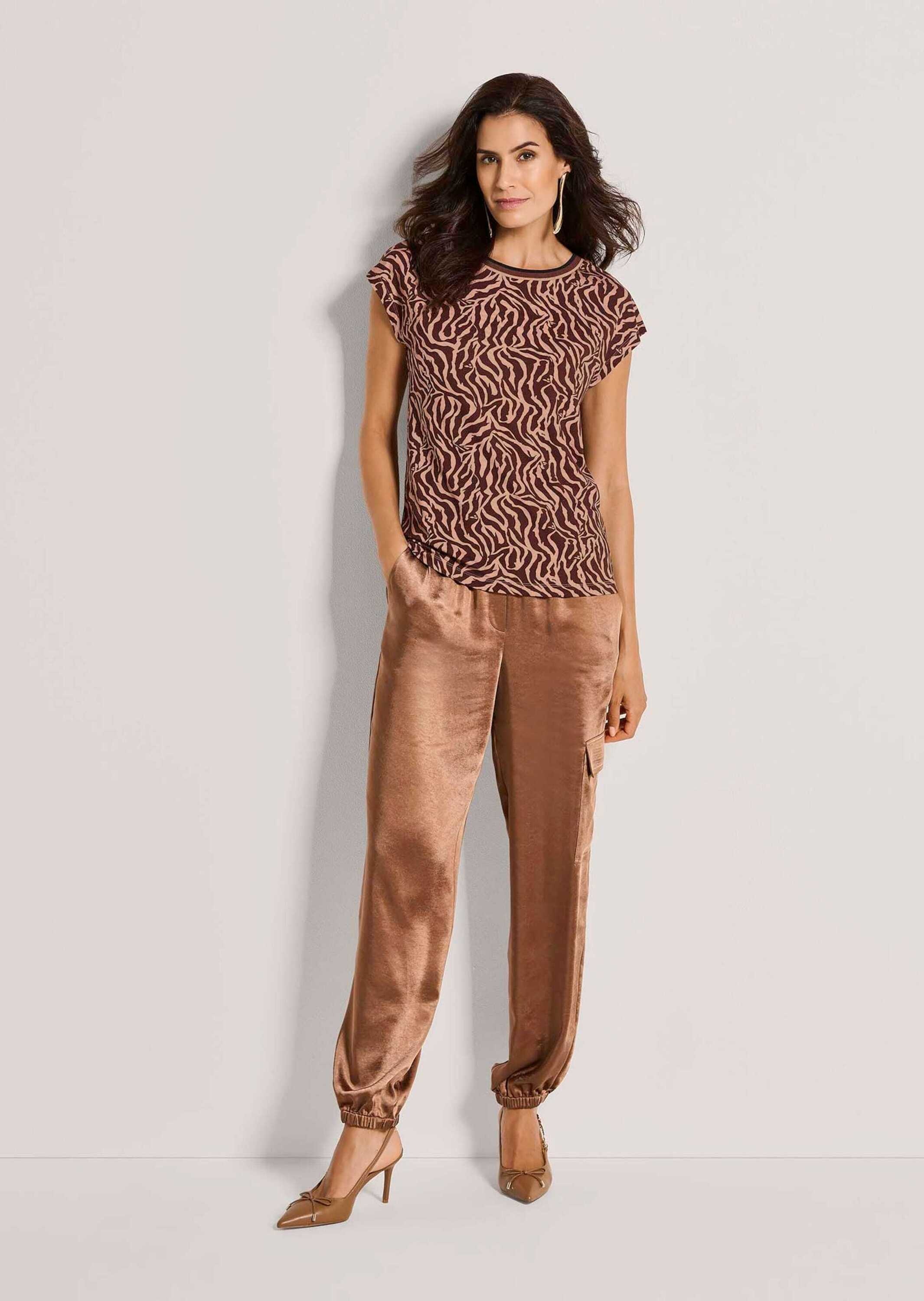 MADELEINE Kurzarmshirt »Shirt Print-Shirt mit kurzem Arm, abstraktes Muster« Ringel-Ausschnitt