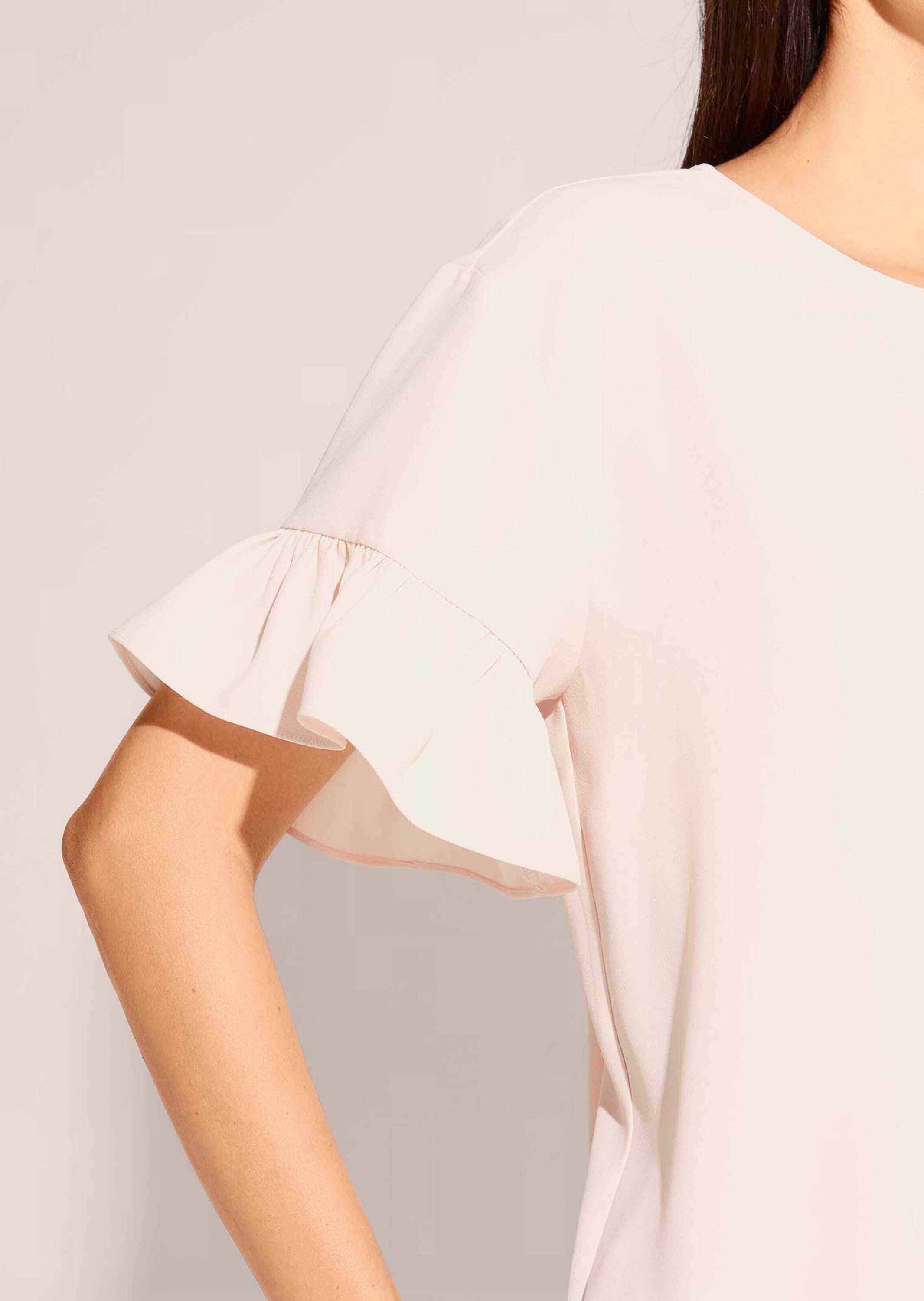 MADELEINE Kurzarmbluse »Bluse Hemdbluse mit glänzendem Finish«