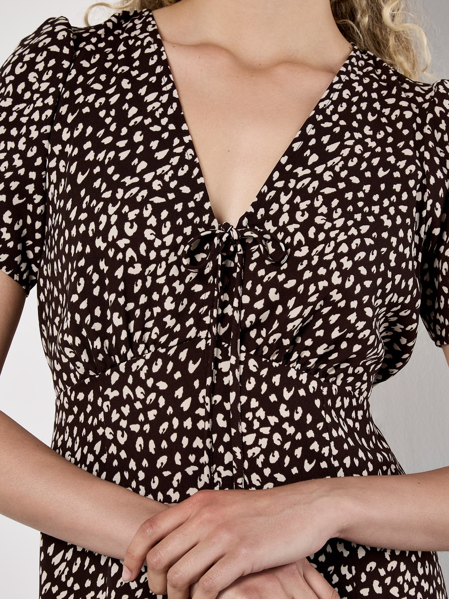Apricot Druckkleid »Animalprintkleid« 2 tlg. mit zarten Raffungen