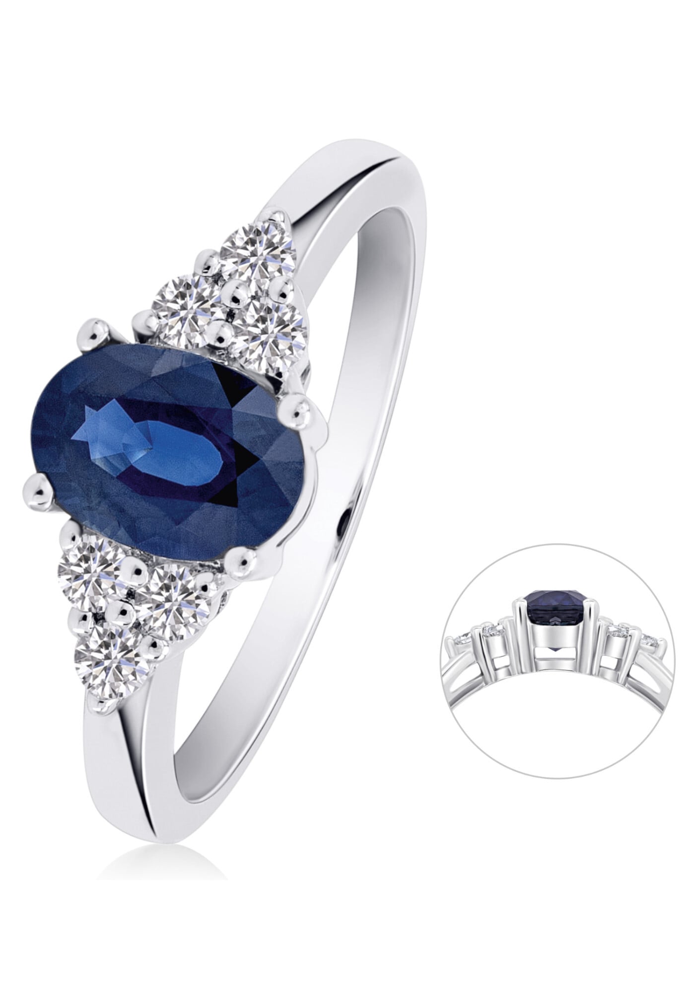 Diamantring »0,17 ct Diamant Brillant Safir Ring aus 585 Weißgold«