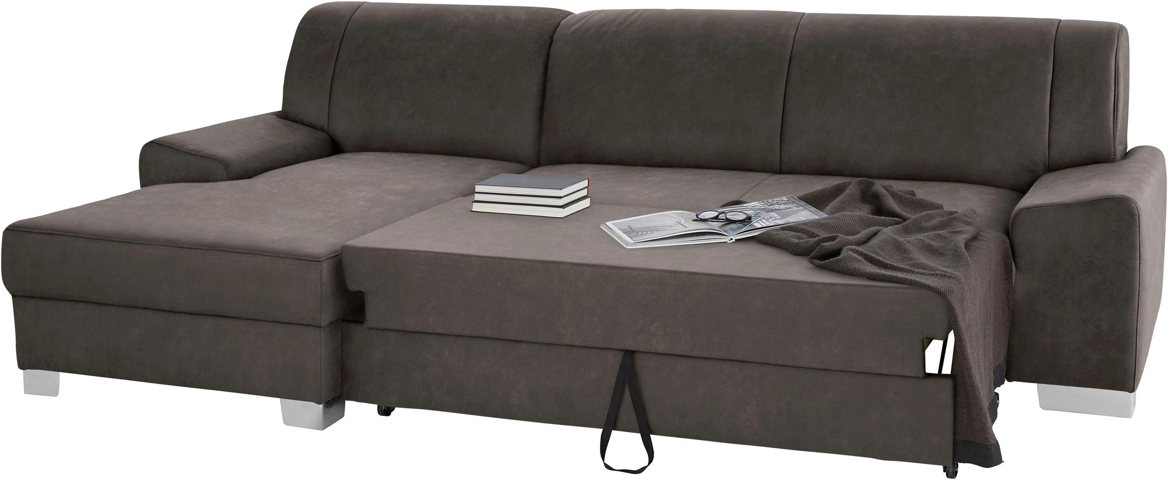DOMO collection Ecksofa »Anzio L-Form«, wahlweise mit Bettfunktion und Federkern