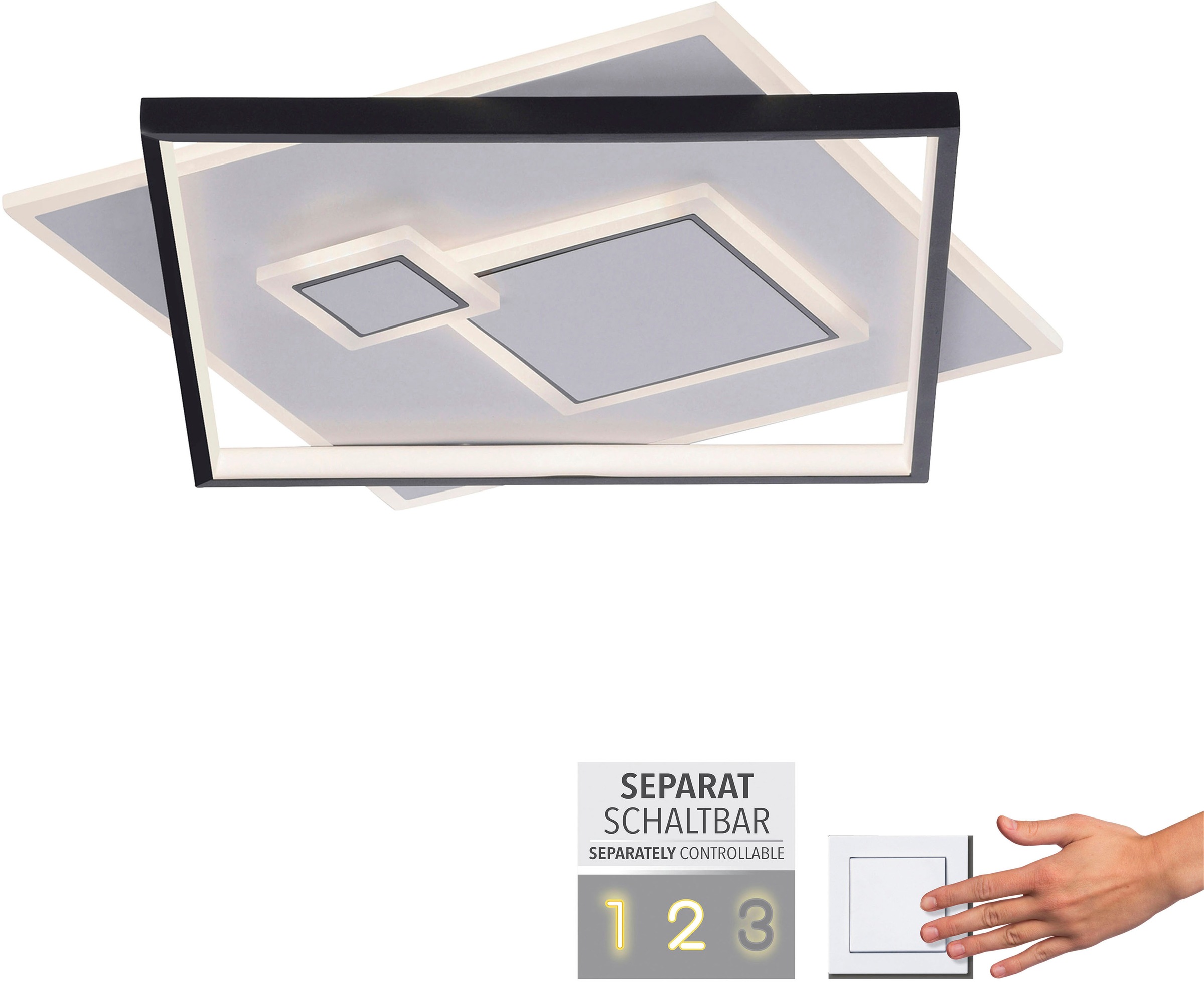 Paul Neuhaus Deckenleuchte »MAILAK«, 2 flammig, Leuchtmittel LED-Board-LED-Board | LED fest integriert-LED fest integriert, LED, separat steuerbar (Schalter)