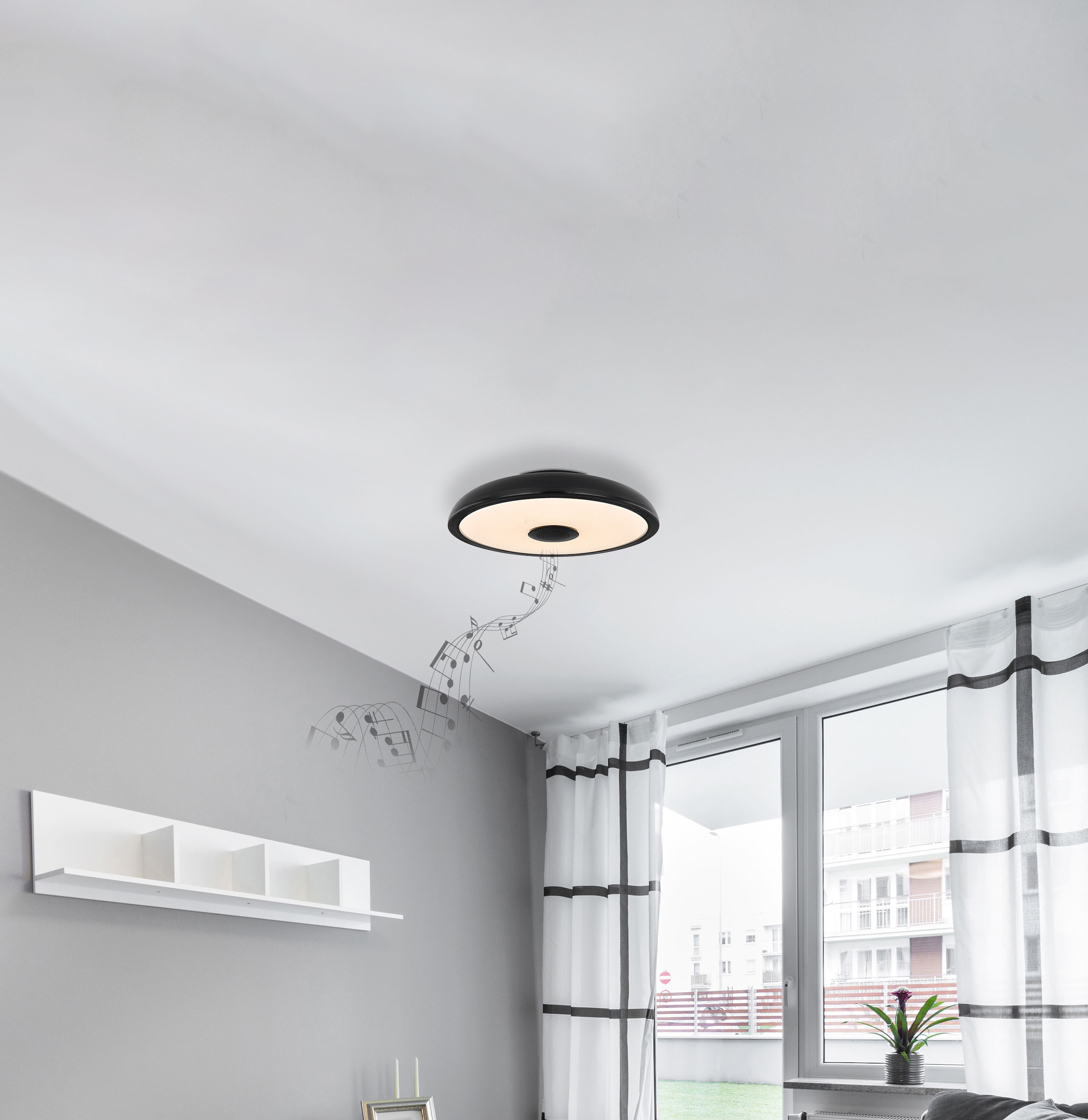 GLOBO LIGHTING LED Deckenleuchte »RAFFY«, Leuchtmittel LED-Modul | LED fest integriert, Farbwechsel Rot-Grün-Blau, Lautsprecherfunktion