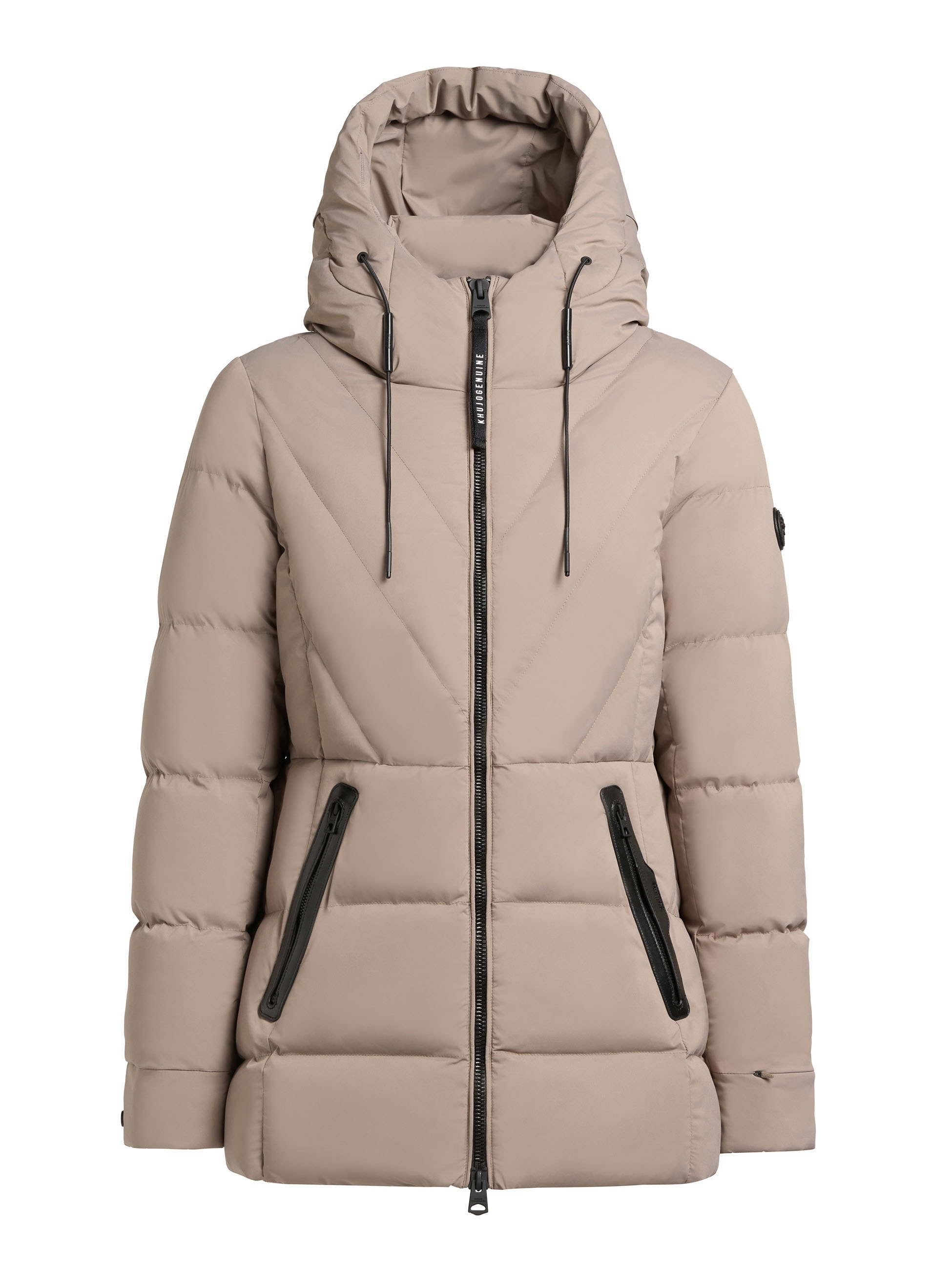 khujo Steppjacke »RABB« mit Kapuze Applikationen aus Lederimitat