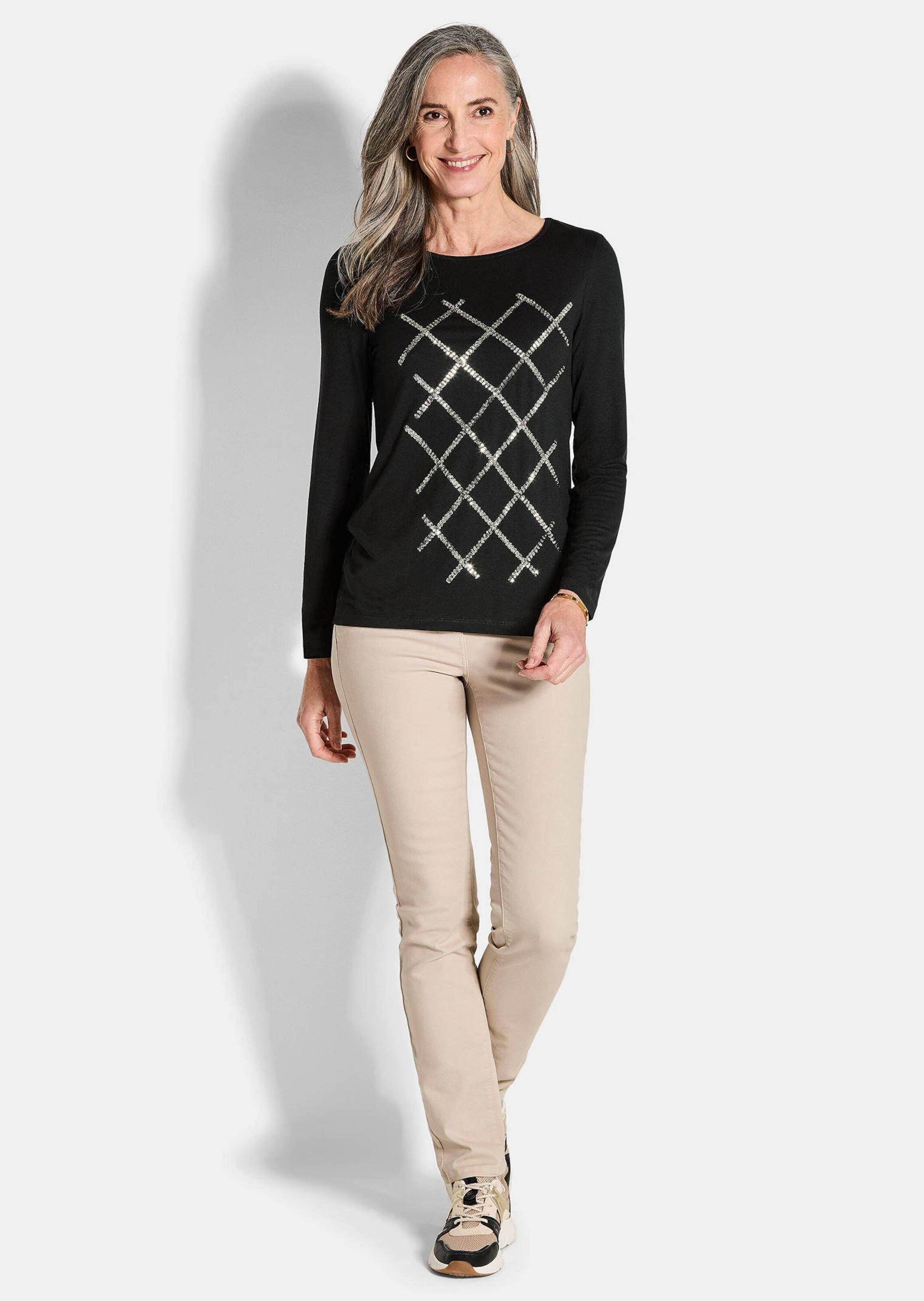 GOLDNER Langarmshirt »Jersey-Shirt mit Pailletten«