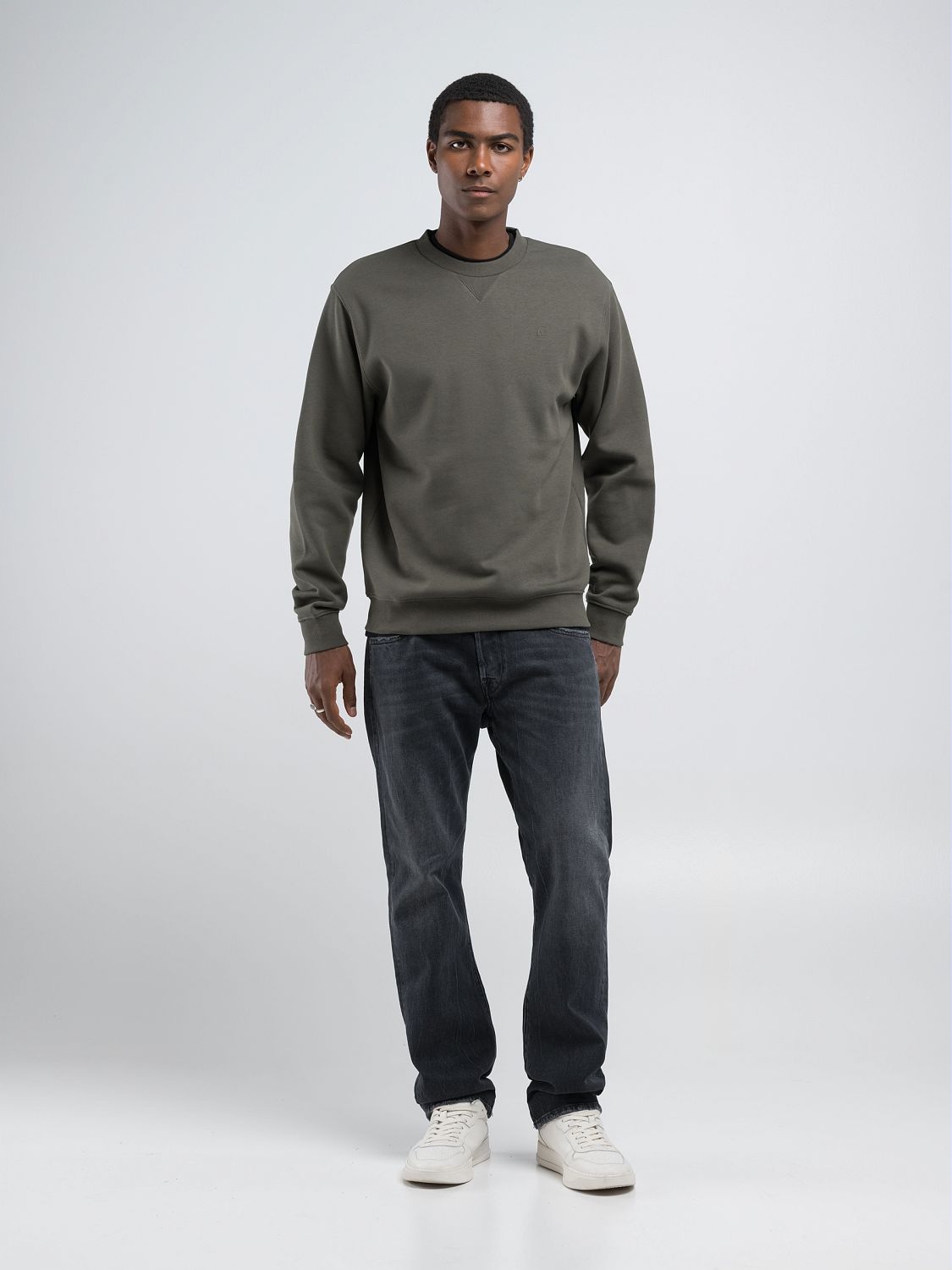 Replay Sweatshirt , mit V-Einsatz am Halsausschnitt
