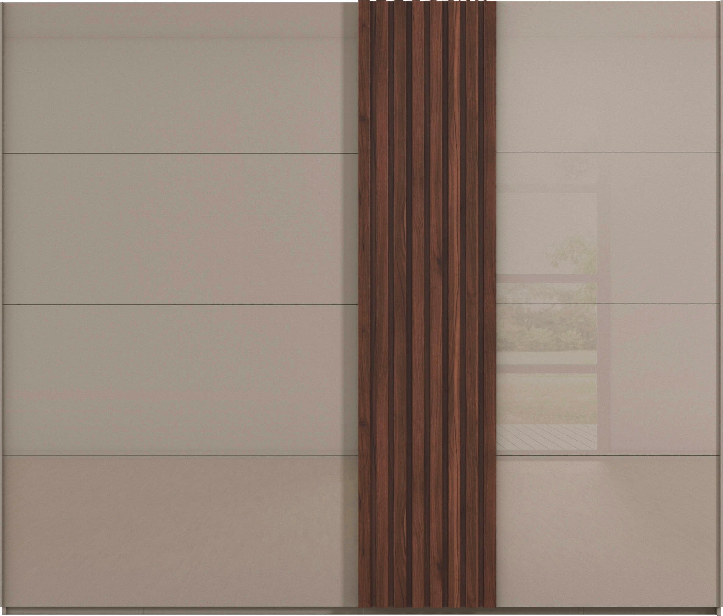 rauch Schwebetürenschrank »Kleiderschrank Schrank Garderobe Wäscheschrank TEGIO« mit hochwertigen Holzdekoraufleistung und Glasfront MADE IN GERMANY