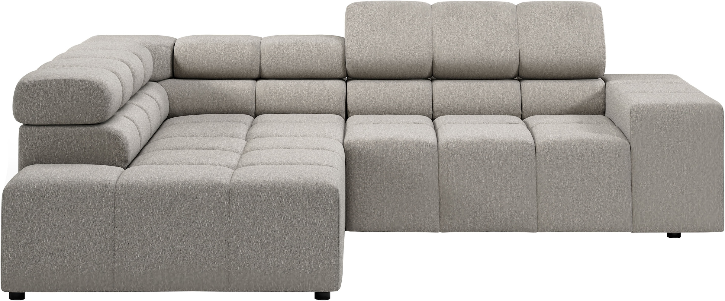 INOSIGN Ecksofa »Ancona, incl. Kopfteilverstellung + 3 Zierkissen, L-Form, bequem«, wahlweise motorische Sitztiefenverstellung, B/T(H: 249/215/70 cm