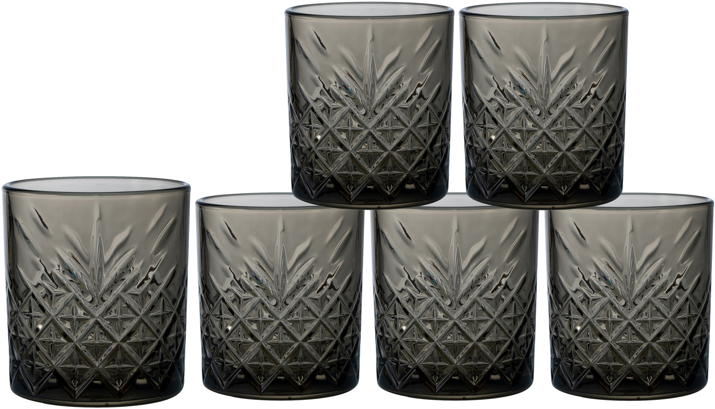 Leonique Whiskyglas »Lelant«, (Set, 6 tlg.), durchgefärbtes Glas mit dekorativer Struktur, 340 ml