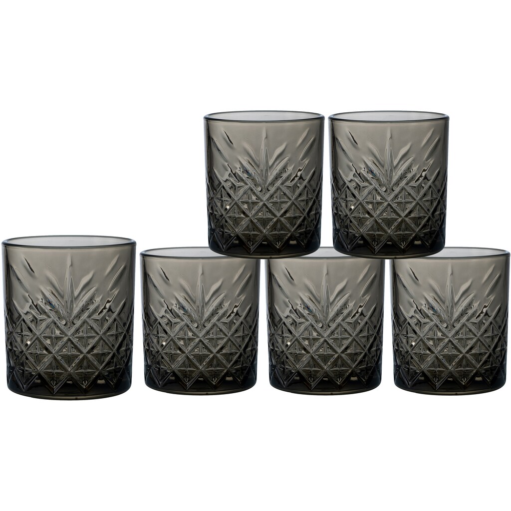 Leonique Whiskyglas »Lelant«, (Set, 6 tlg.), durchgefärbtes Glas mit dekorativer Struktur, 340 ml, 6-teilig