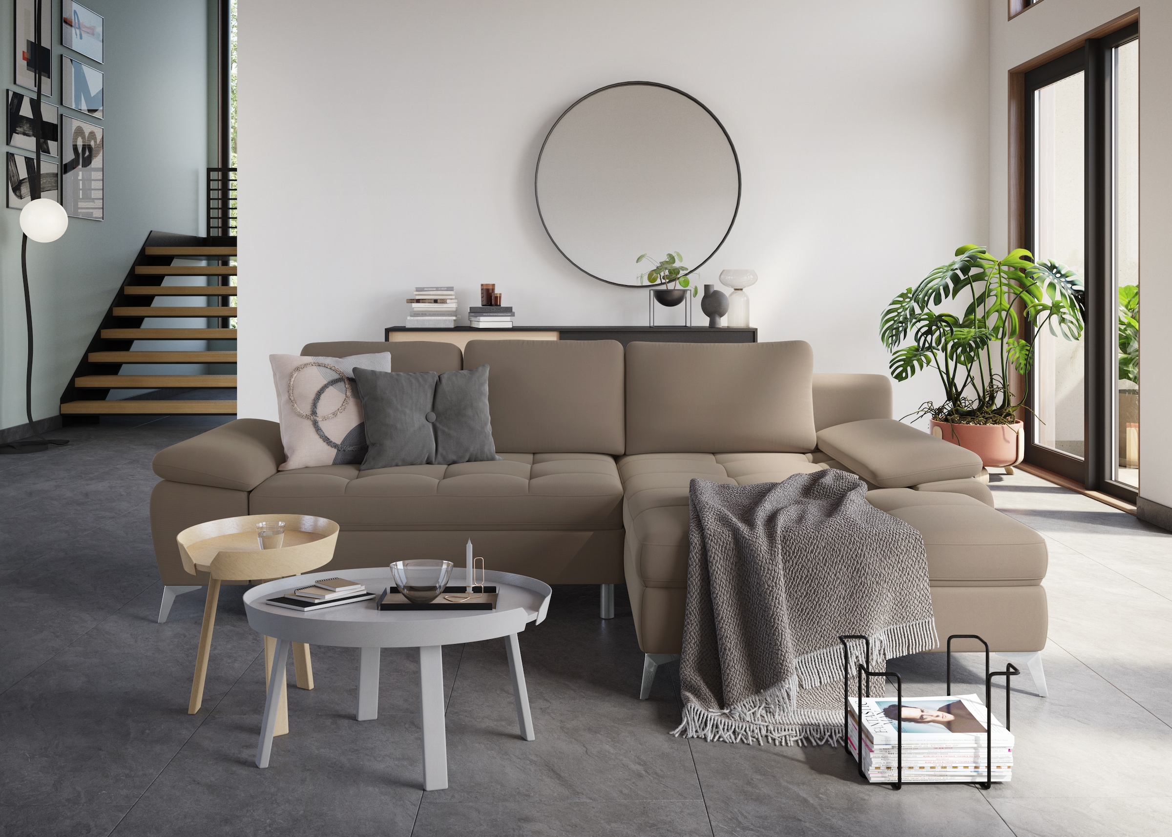sit&more Ecksofa »Latigo L-Form«, mit Recamiere, wahlweise mit Bettfunktion und Bettkasten