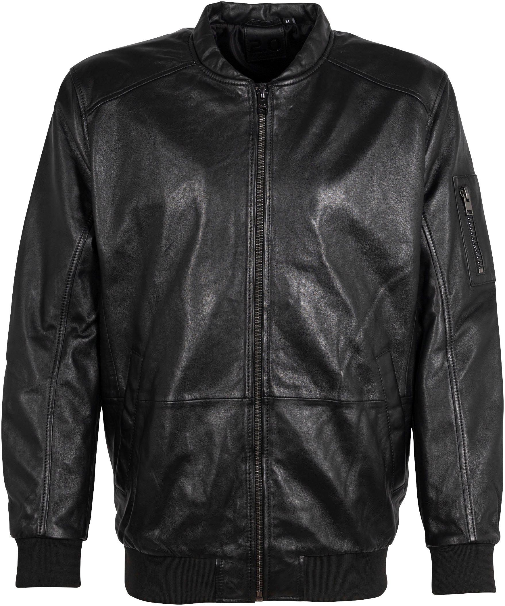 Mauritius Lederjacke »2Mkaira OS«, mit Reißverschluss, Strickbündchen, Ärmeltasche