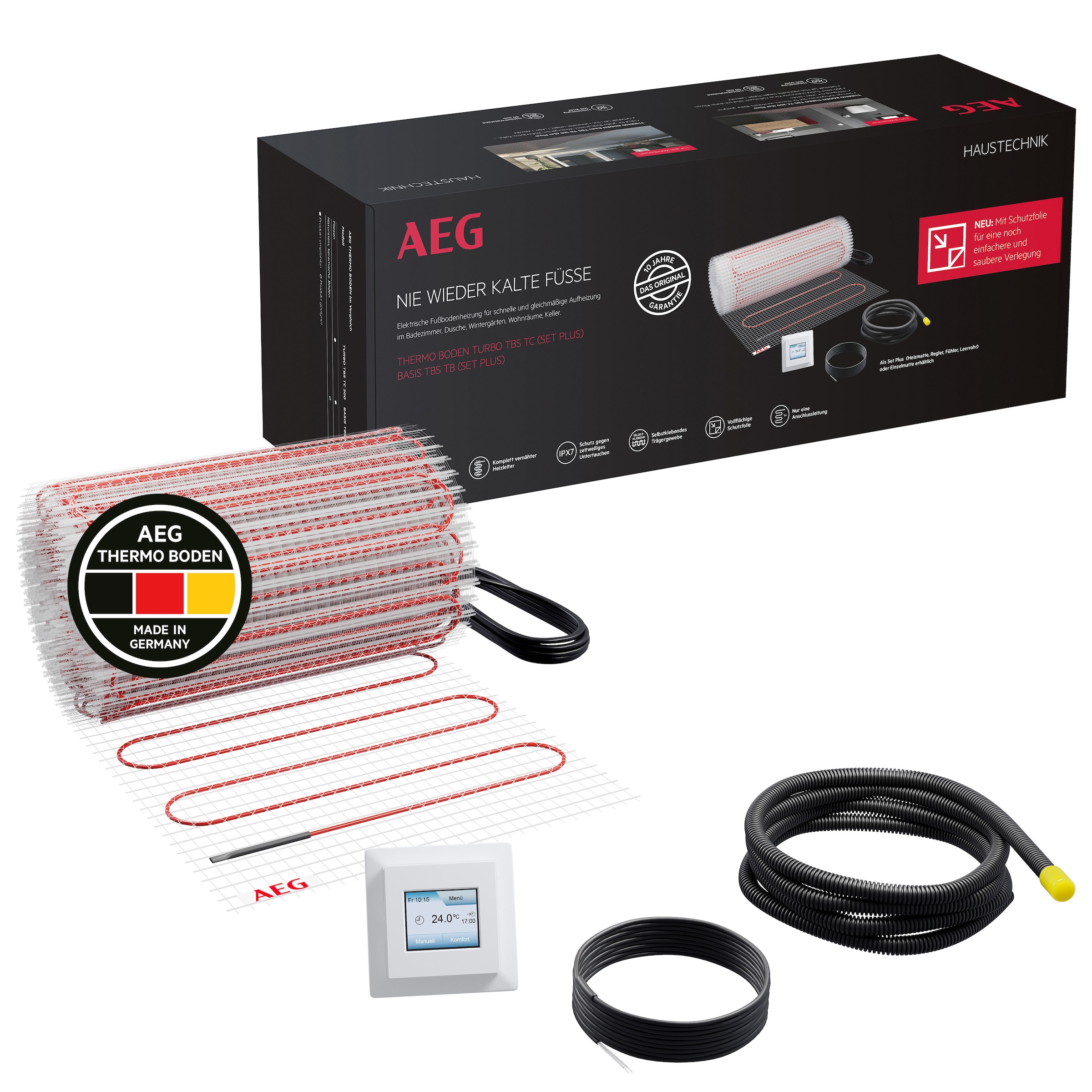 AEG Haustechnik Fußbodenheizung »Turbo Thermo Boden »TBS TC 200/2 Set Plus«« Elektrische Fußbodenheizung, Komplettset 2 m², 200 W/m²