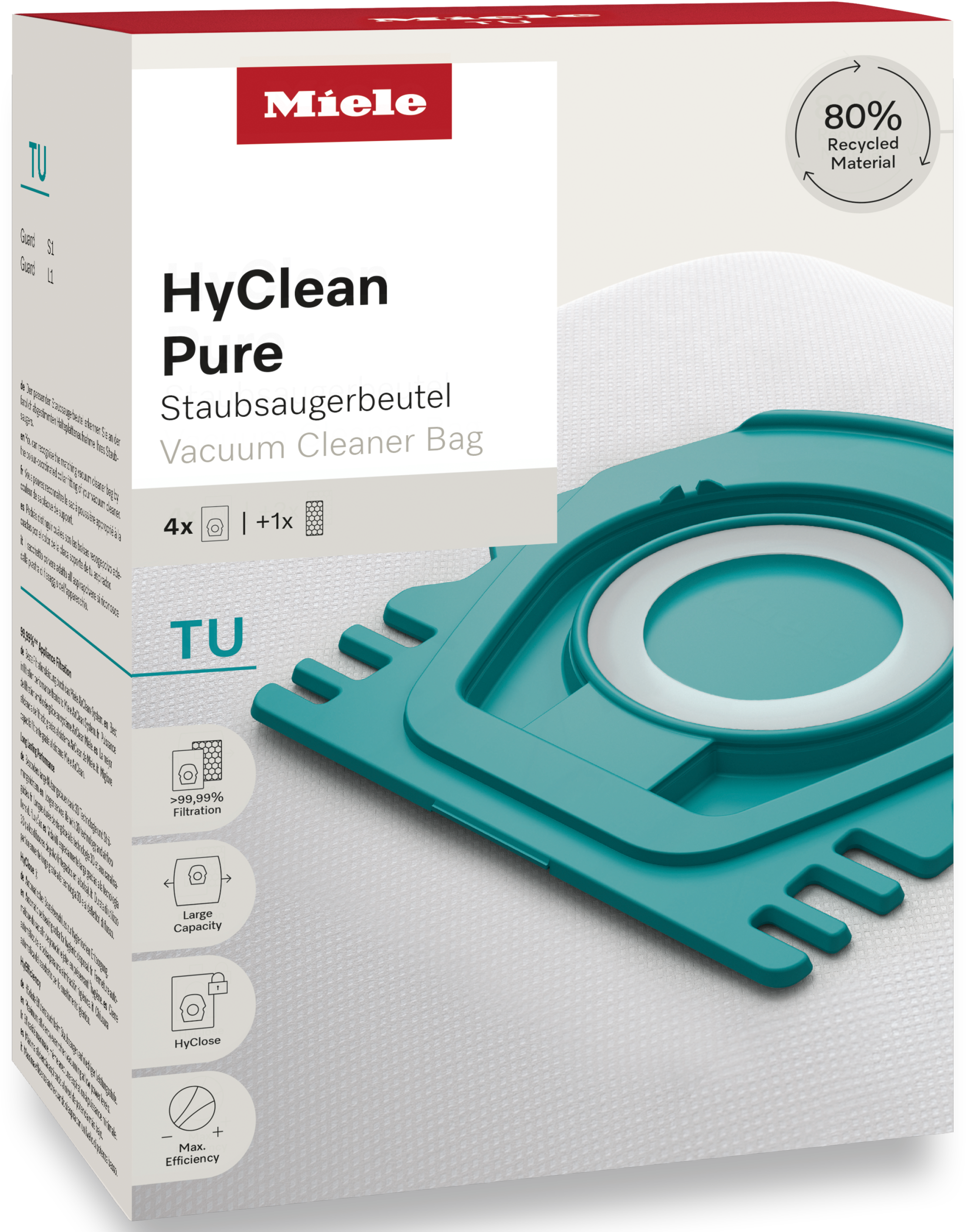 Miele Staubsaugerbeutel »HyClean Pure TU« Miele Original Zubehör, mit bester Filtrationsleistun