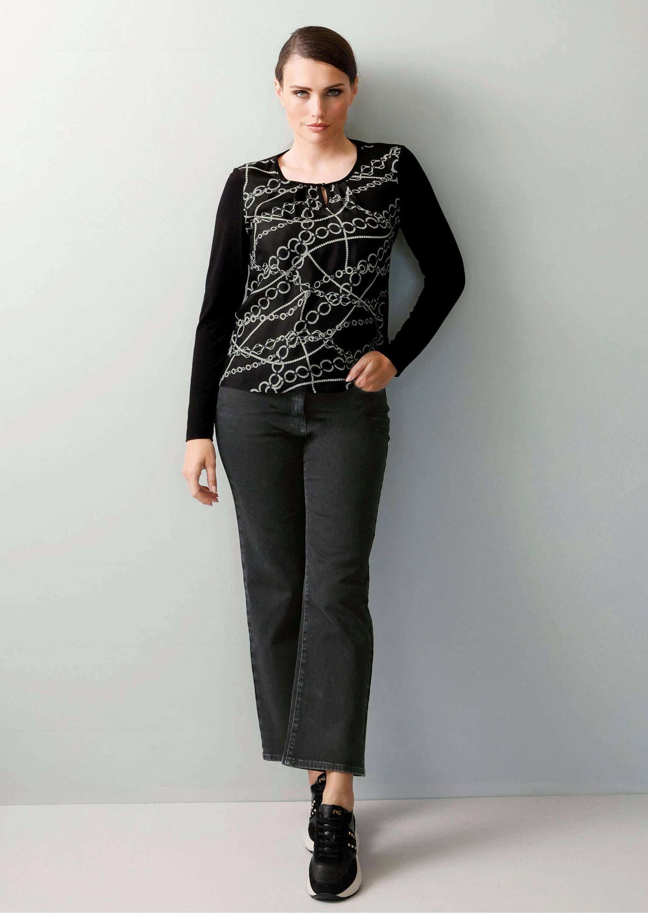 Alba Moda Shirtbluse »Blusenshirt Blusenshirt mit Kettendruck«