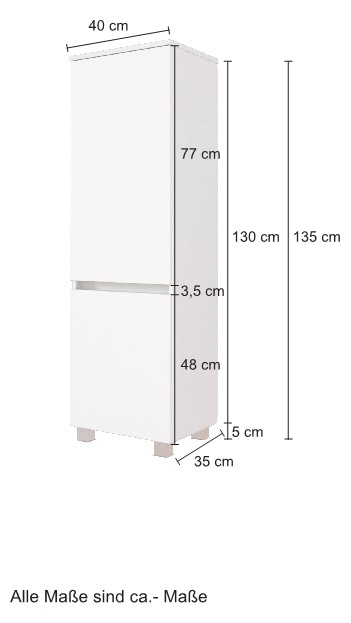welltime Midischrank »Kaunas«, 40 cm breit, Soft-Close-Funktion